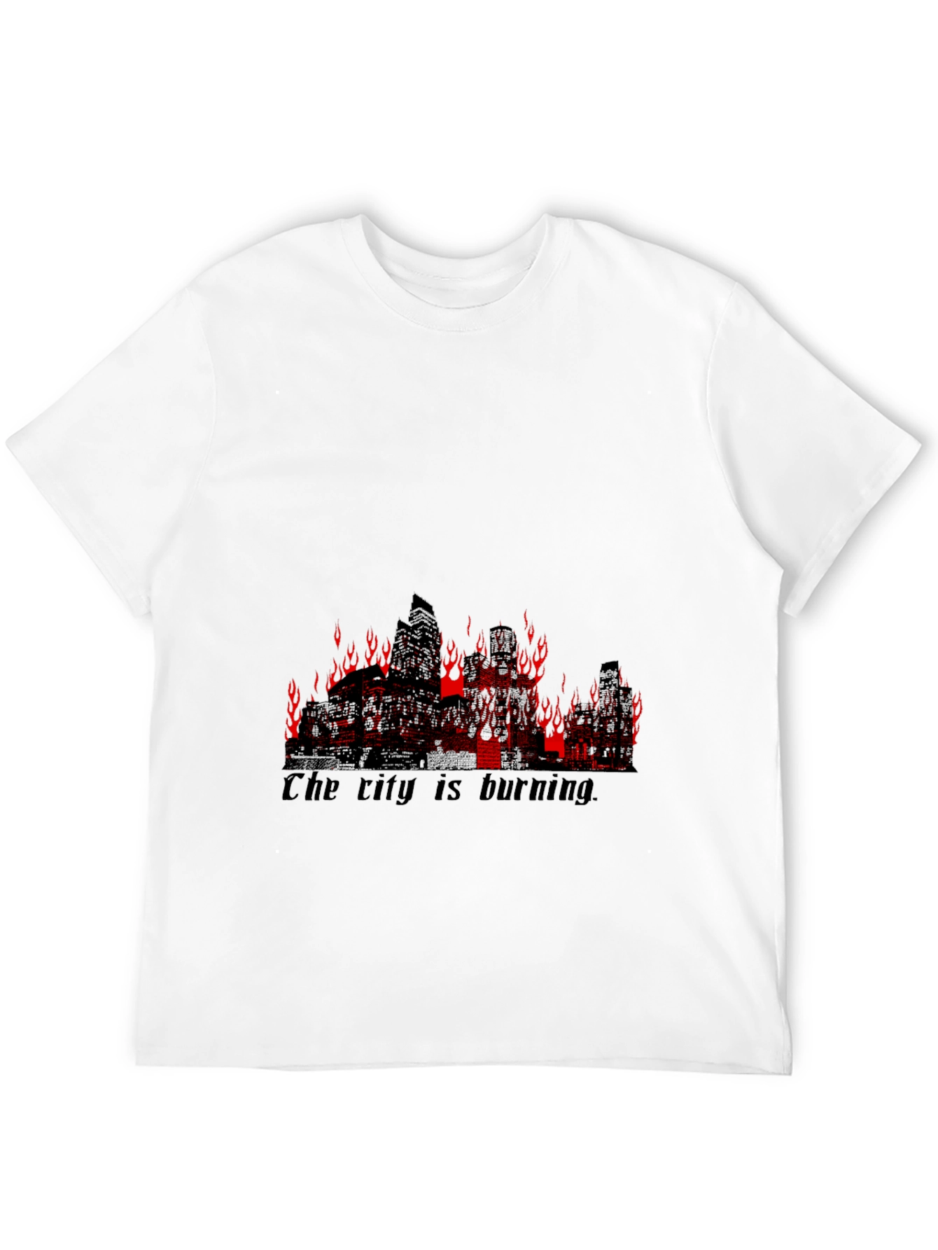 Burning City Graphic Tee - Mens Black T-Shirt