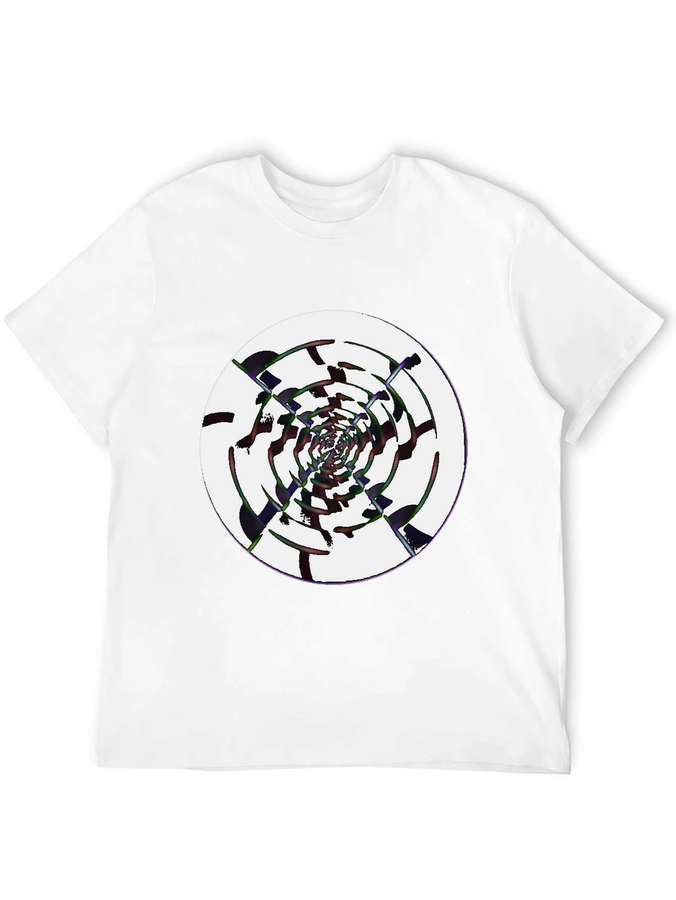 Abstract Swirl Graphic Black T-Shirt