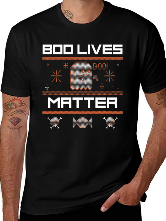 Boo Lives Matter Halloween Knit Style T-Shirt
