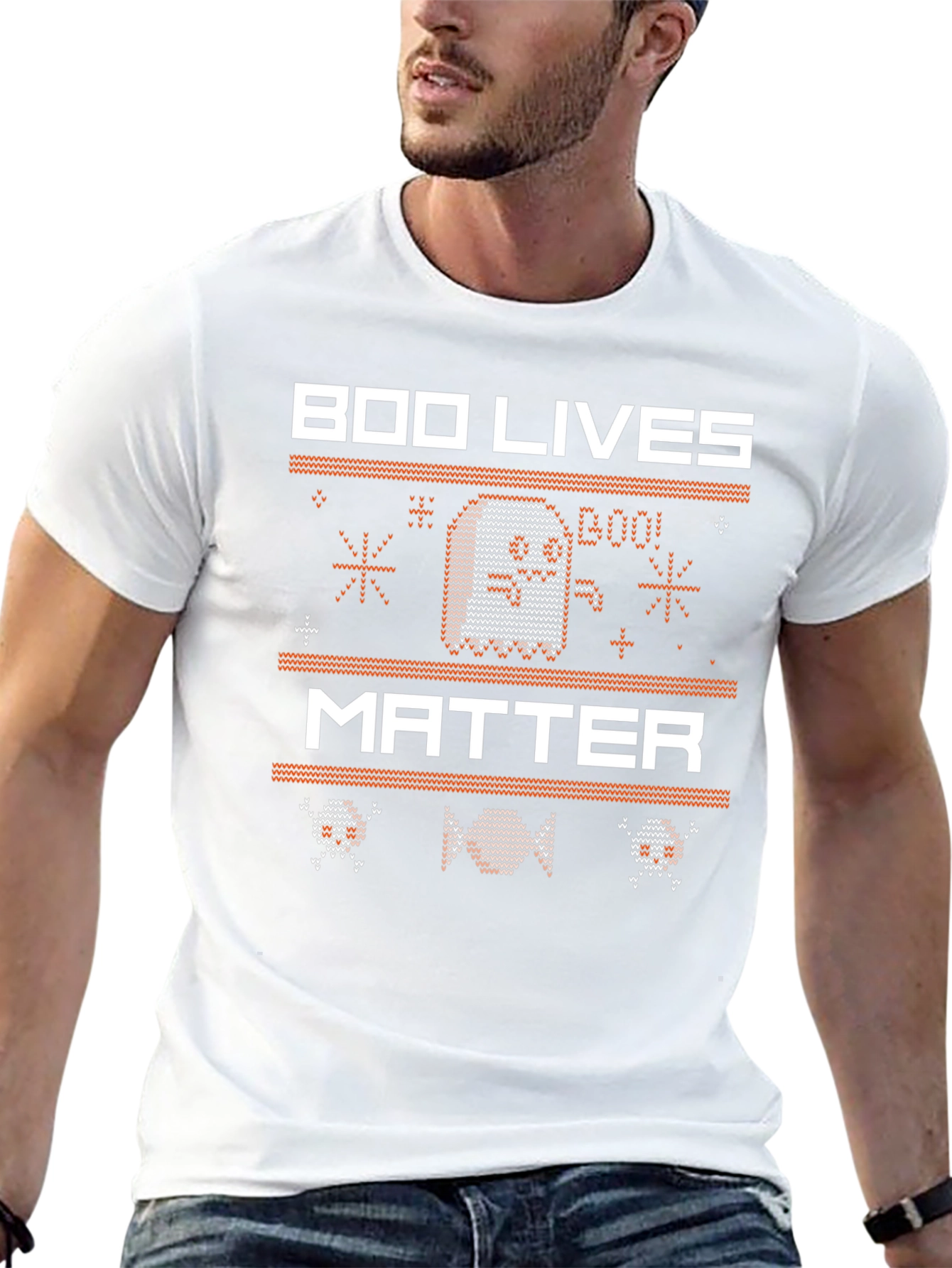 Boo Lives Matter Halloween Knit Style T-Shirt