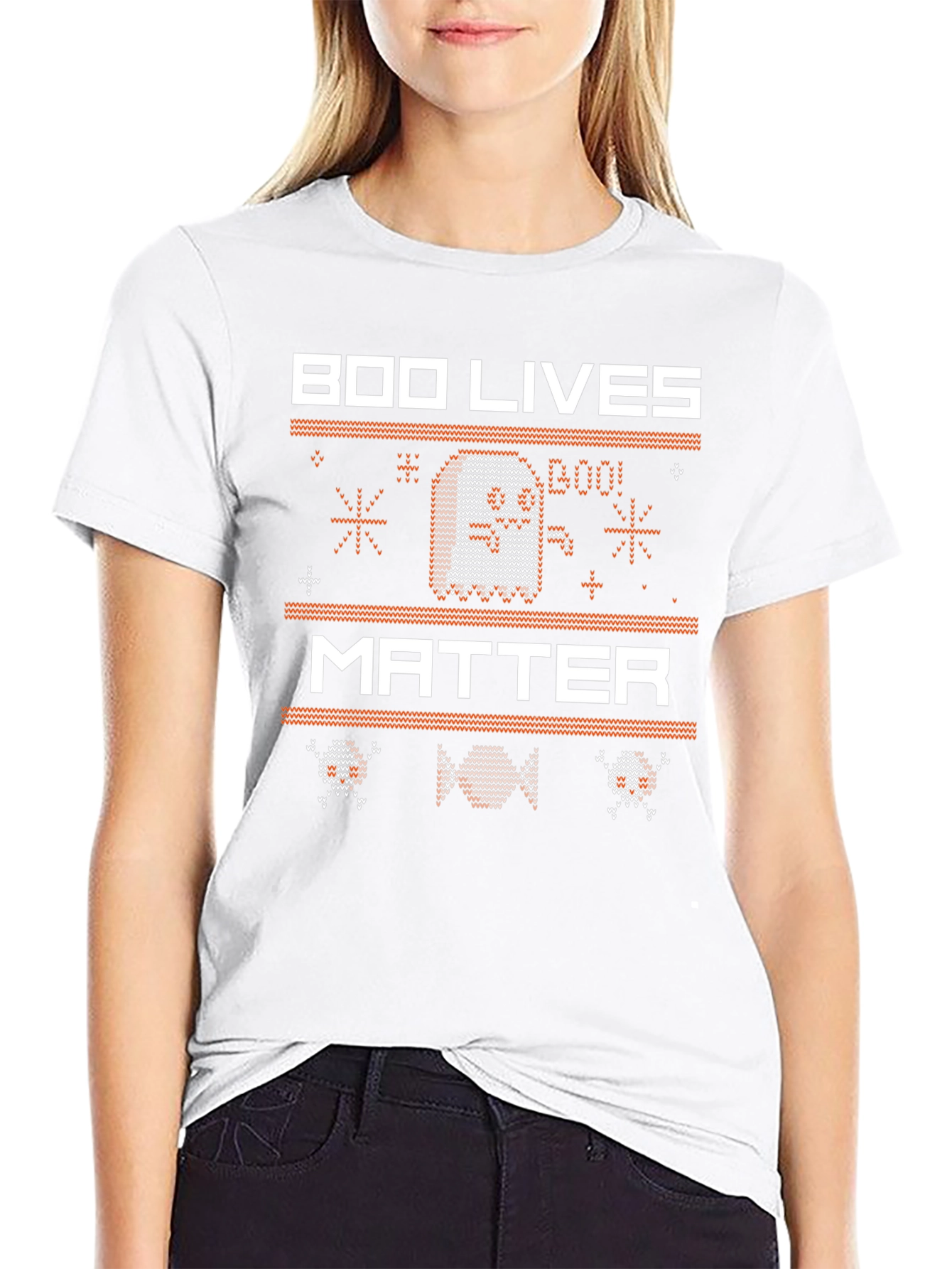 Boo Lives Matter Halloween Knit Style T-Shirt