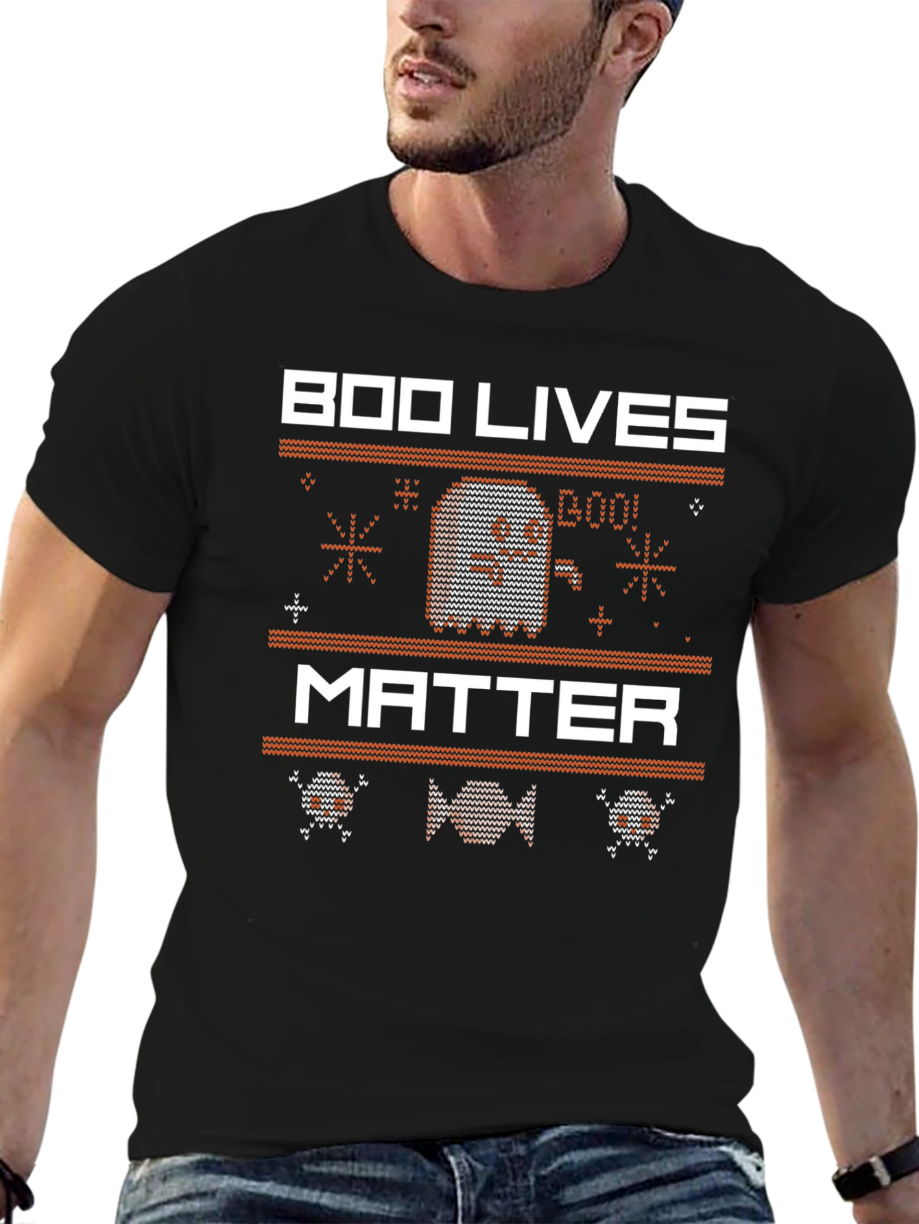 Boo Lives Matter Halloween Knit Style T-Shirt
