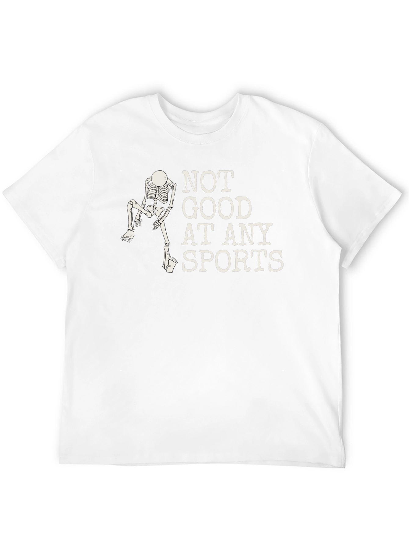 Funny Skeleton Not Good at Sports Black T-Shirt
