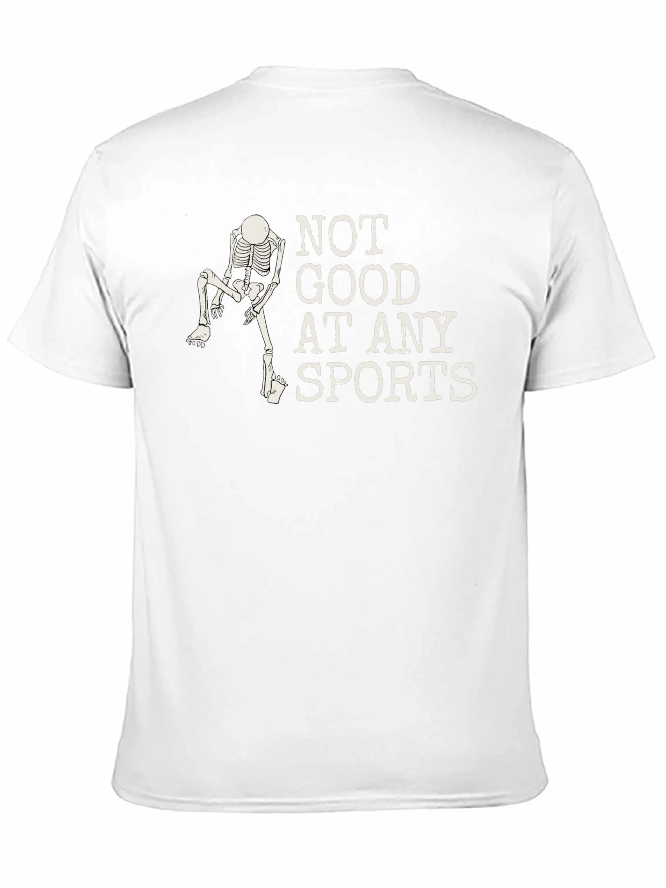 Funny Skeleton Not Good at Sports Black T-Shirt