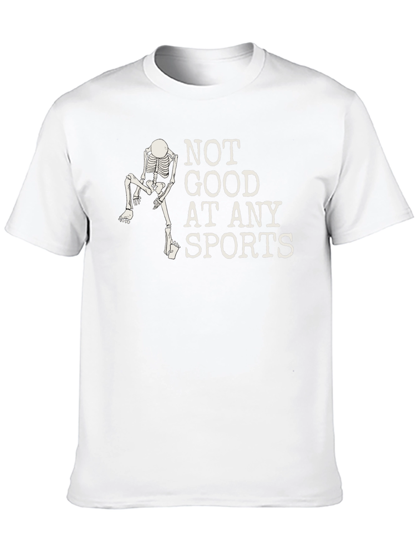 Funny Skeleton Not Good at Sports Black T-Shirt