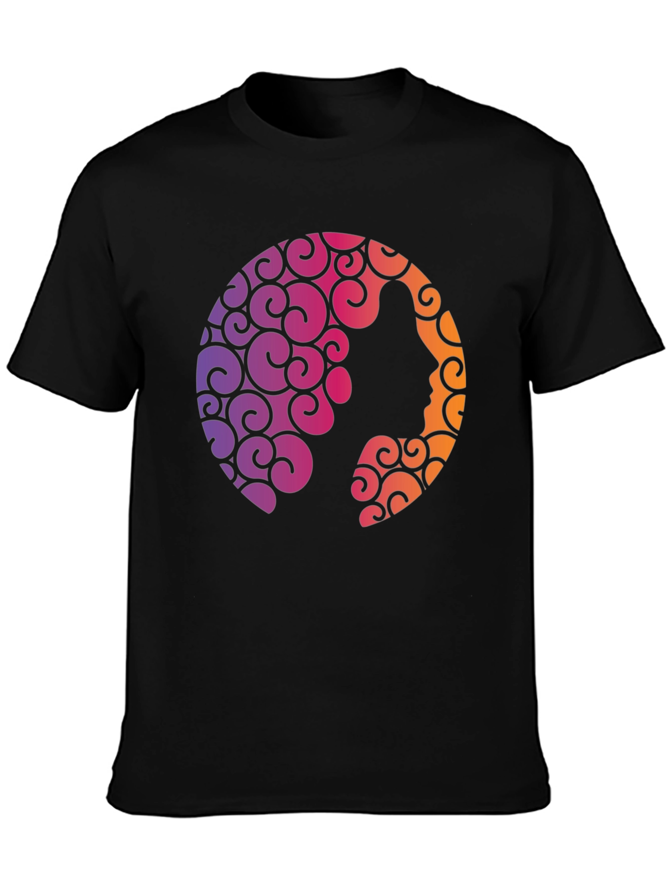 Silhouette Swirl Graphic Tee - Soft Black T-Shirt