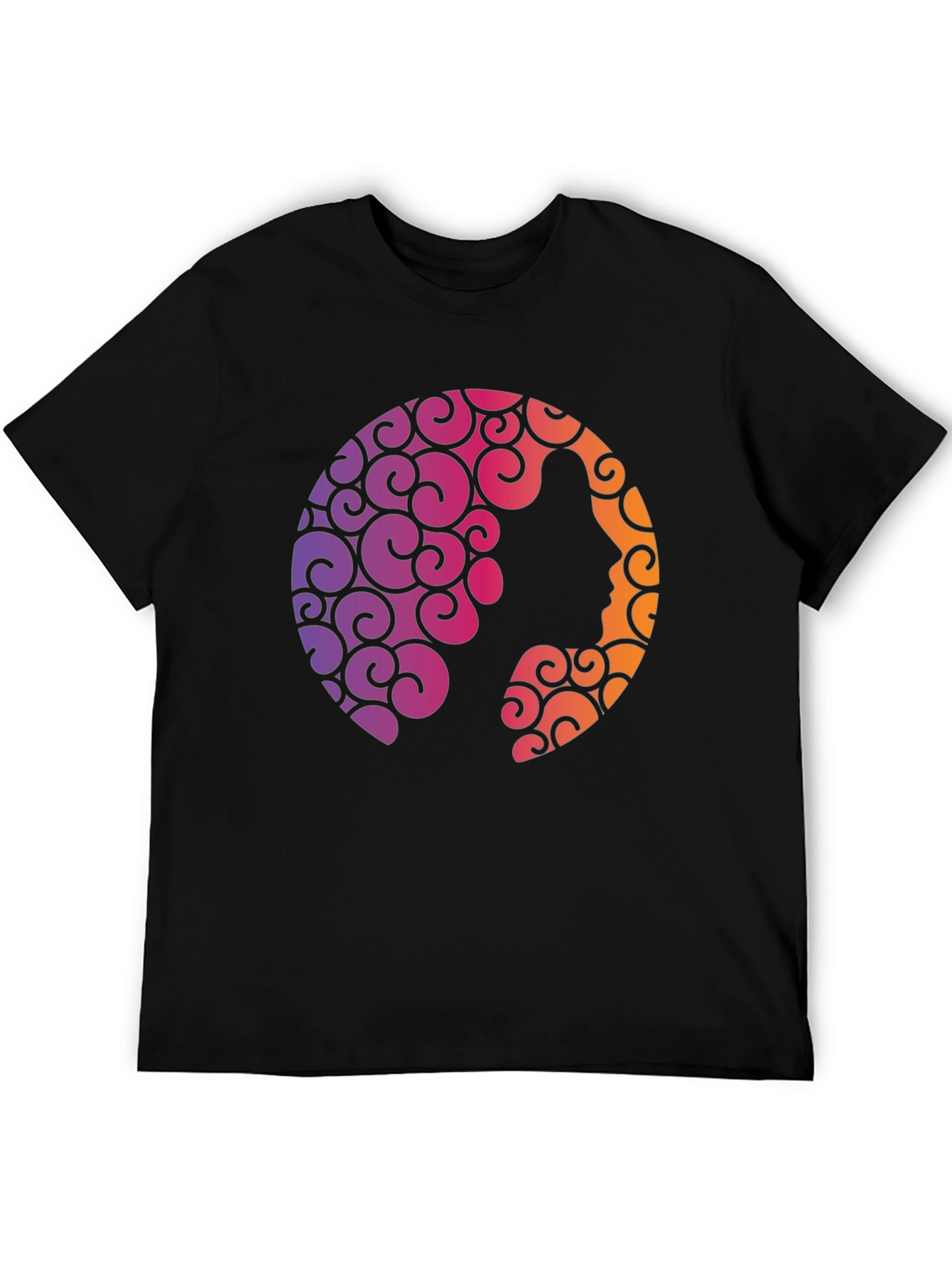 Silhouette Swirl Graphic Tee - Soft Black T-Shirt