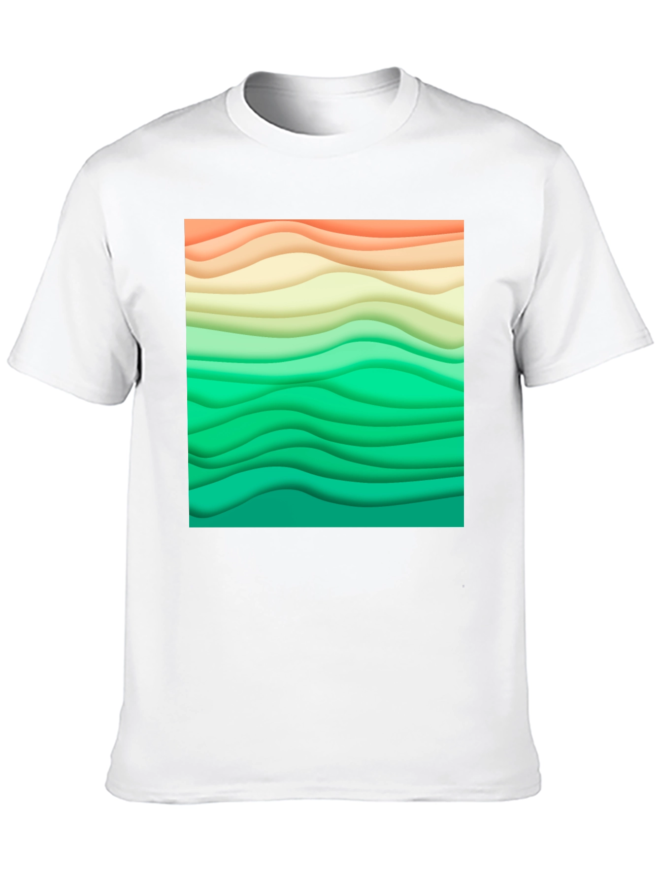 Abstract Wavy Layers Graphic T-Shirt