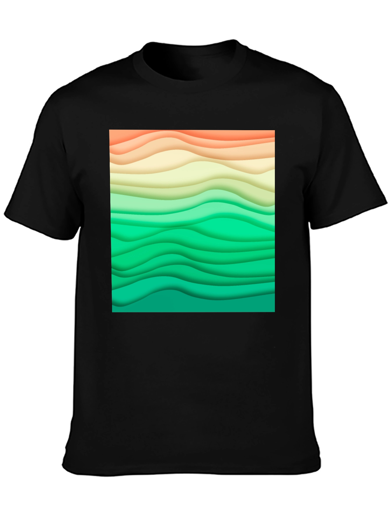 Abstract Wavy Layers Graphic T-Shirt