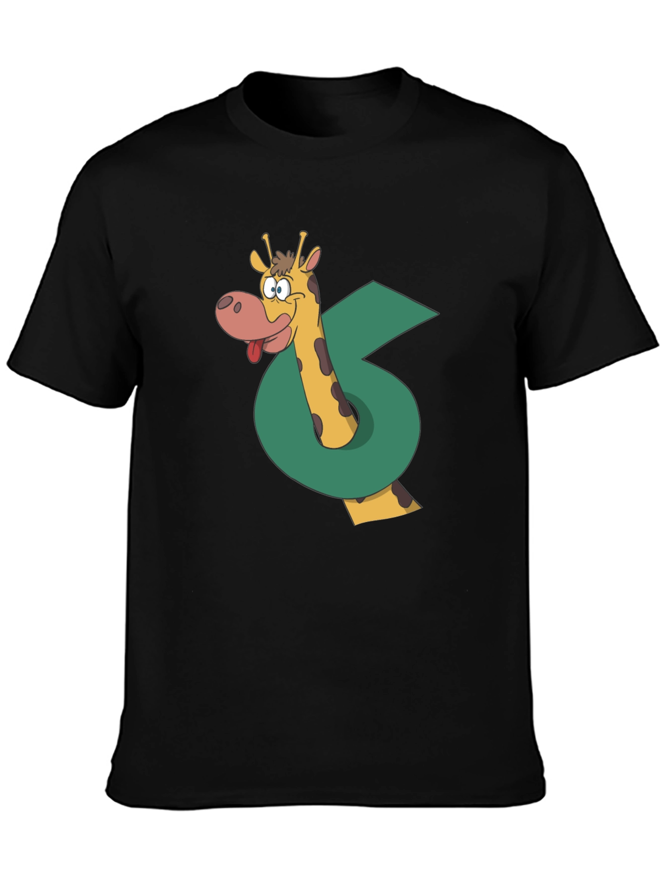 Funny Giraffe Graphic T-Shirt - Black Cotton Tee