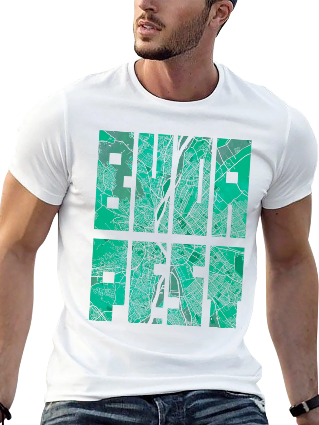 Budapest Map Graphic T-Shirt - City Style