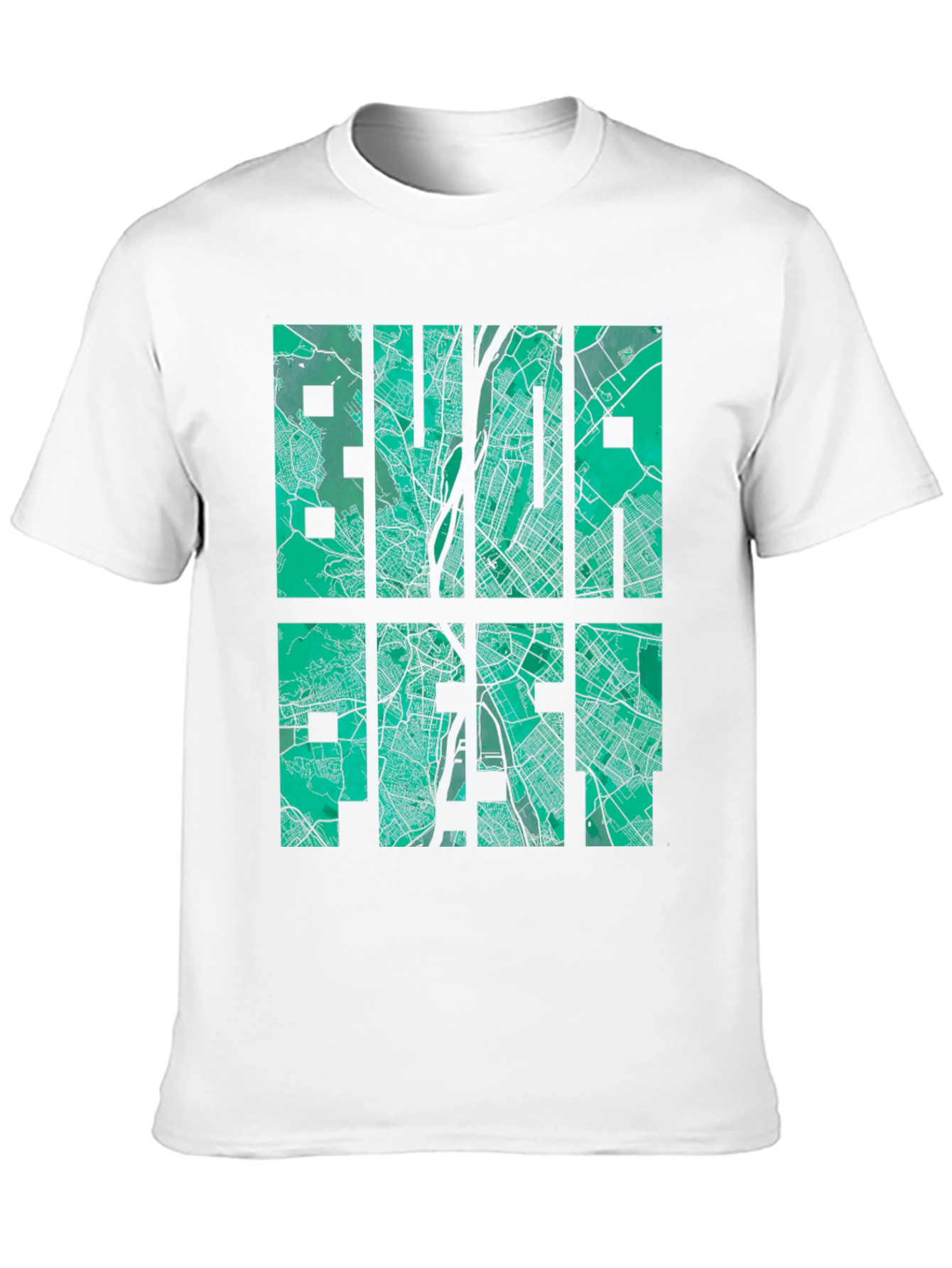 Budapest Map Graphic T-Shirt - City Style