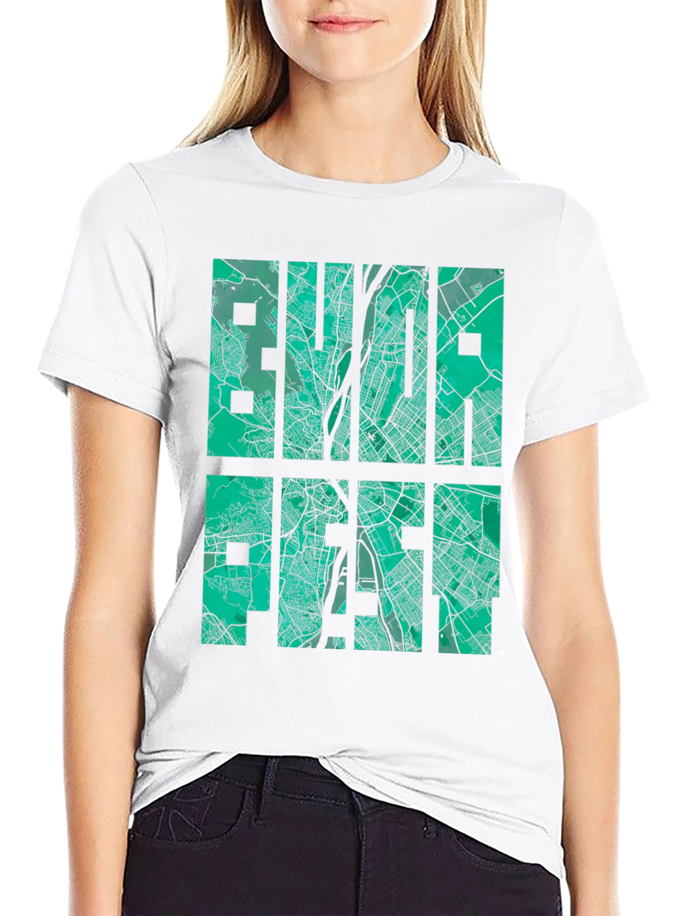 Budapest Map Graphic T-Shirt - City Style