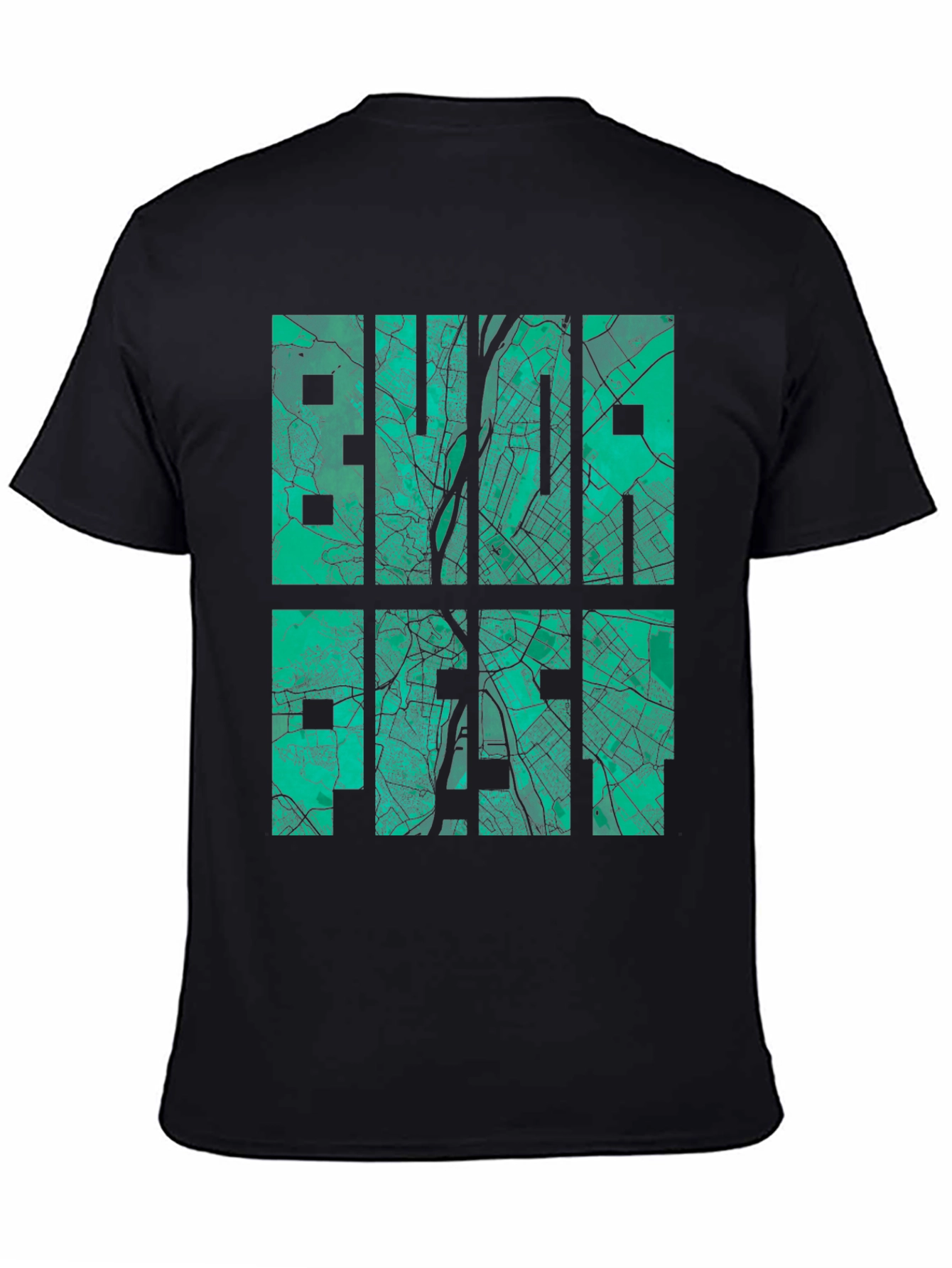 Budapest Map Graphic T-Shirt - City Style