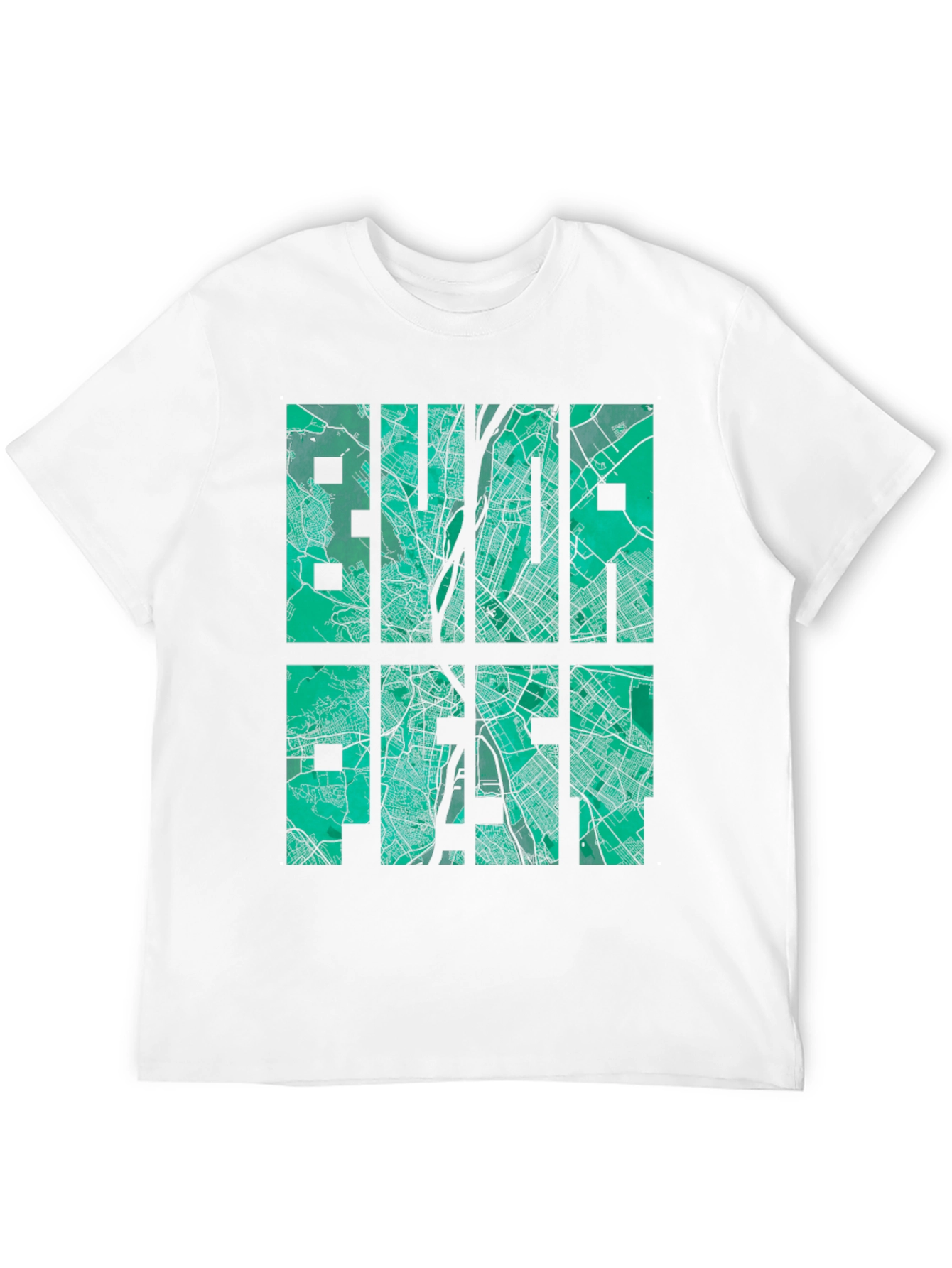 Budapest Map Graphic T-Shirt - City Style