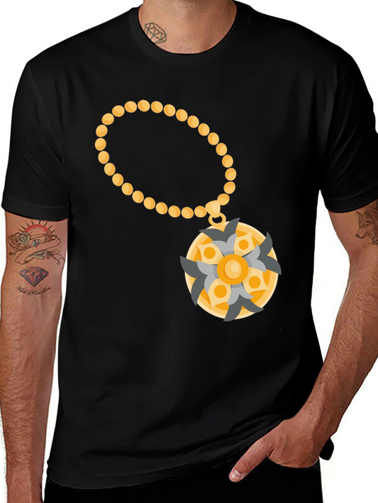 Graphic Tee: Round Pendant Necklace Design