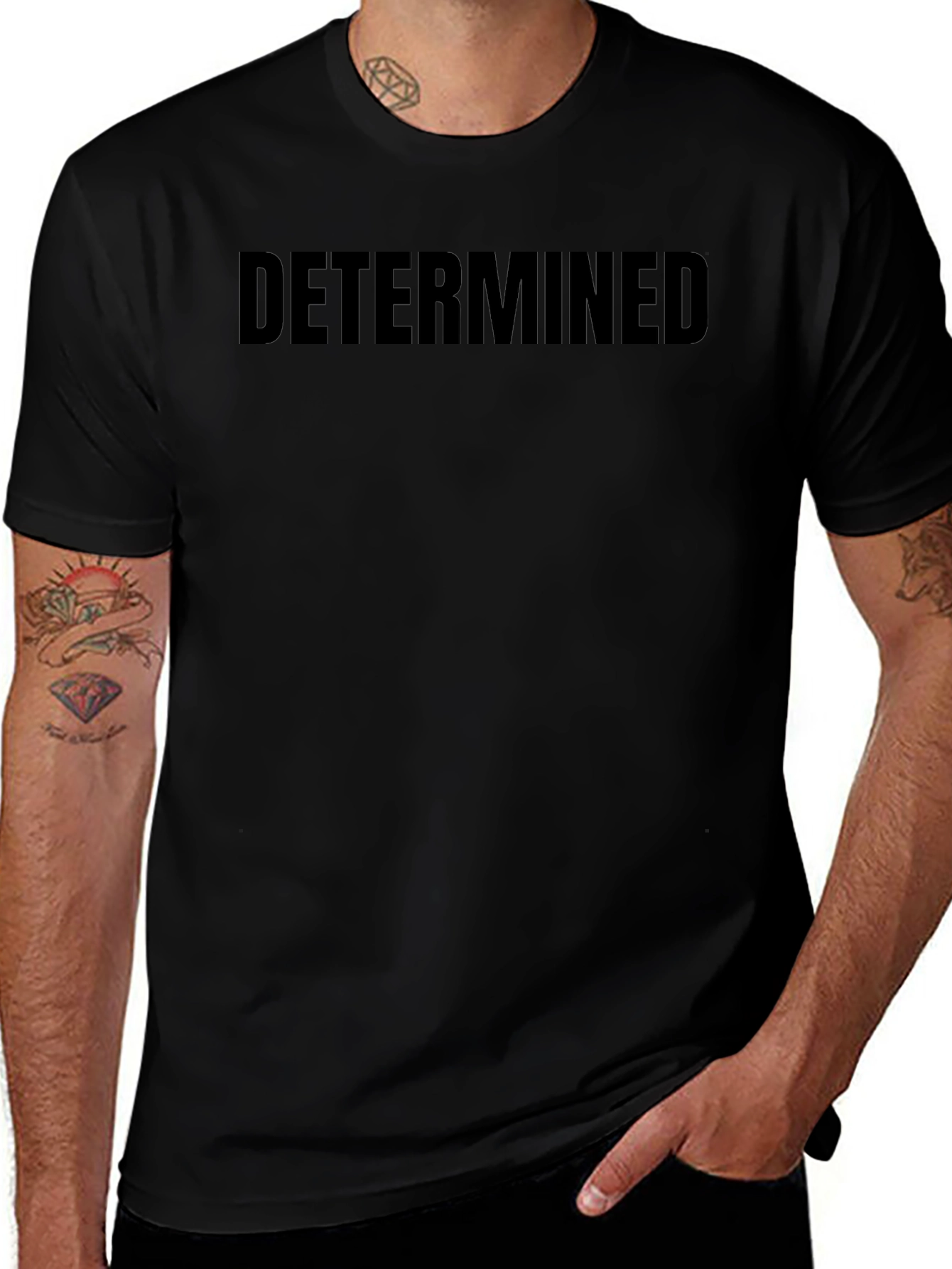 Determined Black Graphic T-Shirt - Mens