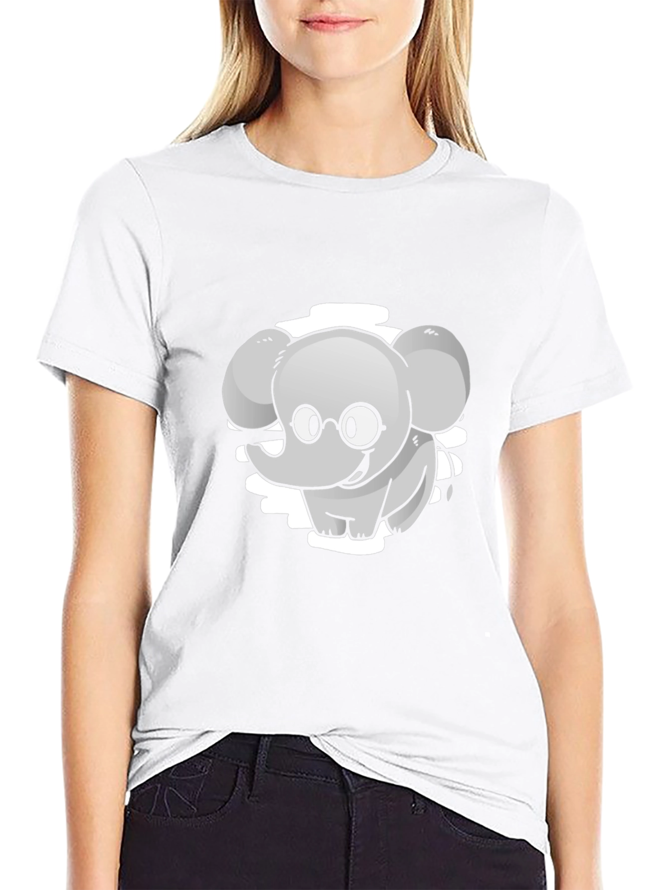 Cute Elephant Cartoon Graphic Tee