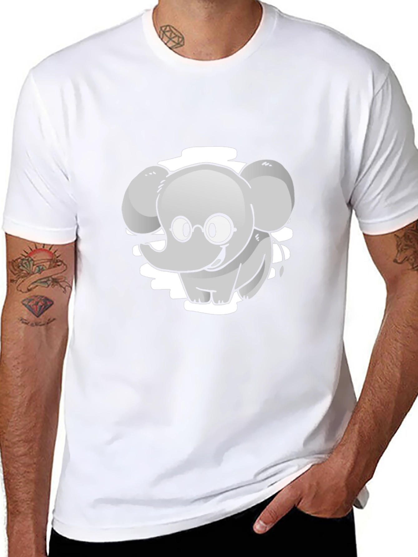 Cute Elephant Cartoon Graphic Tee