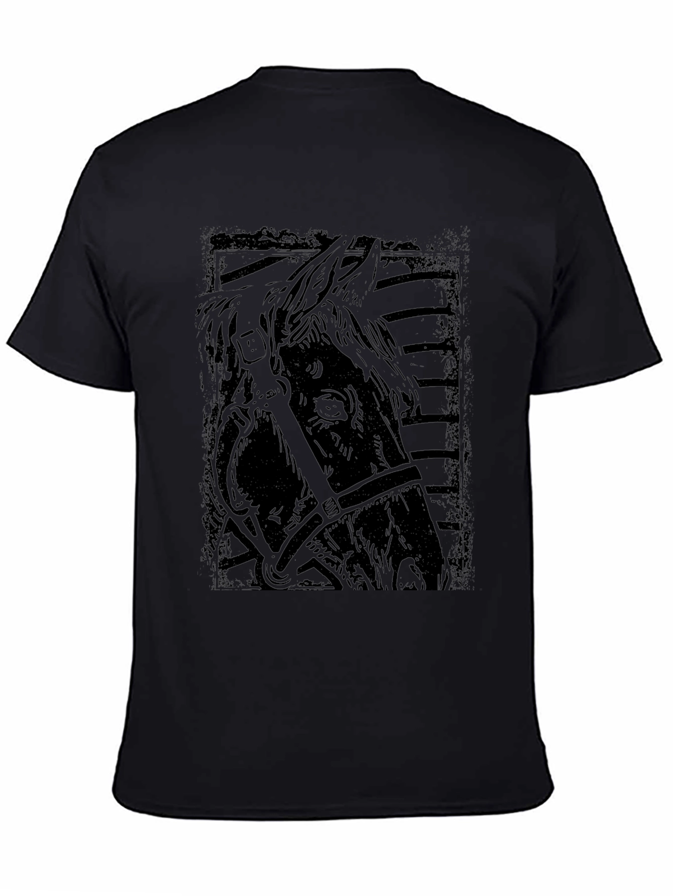 Mens Black Horse Graphic Tee