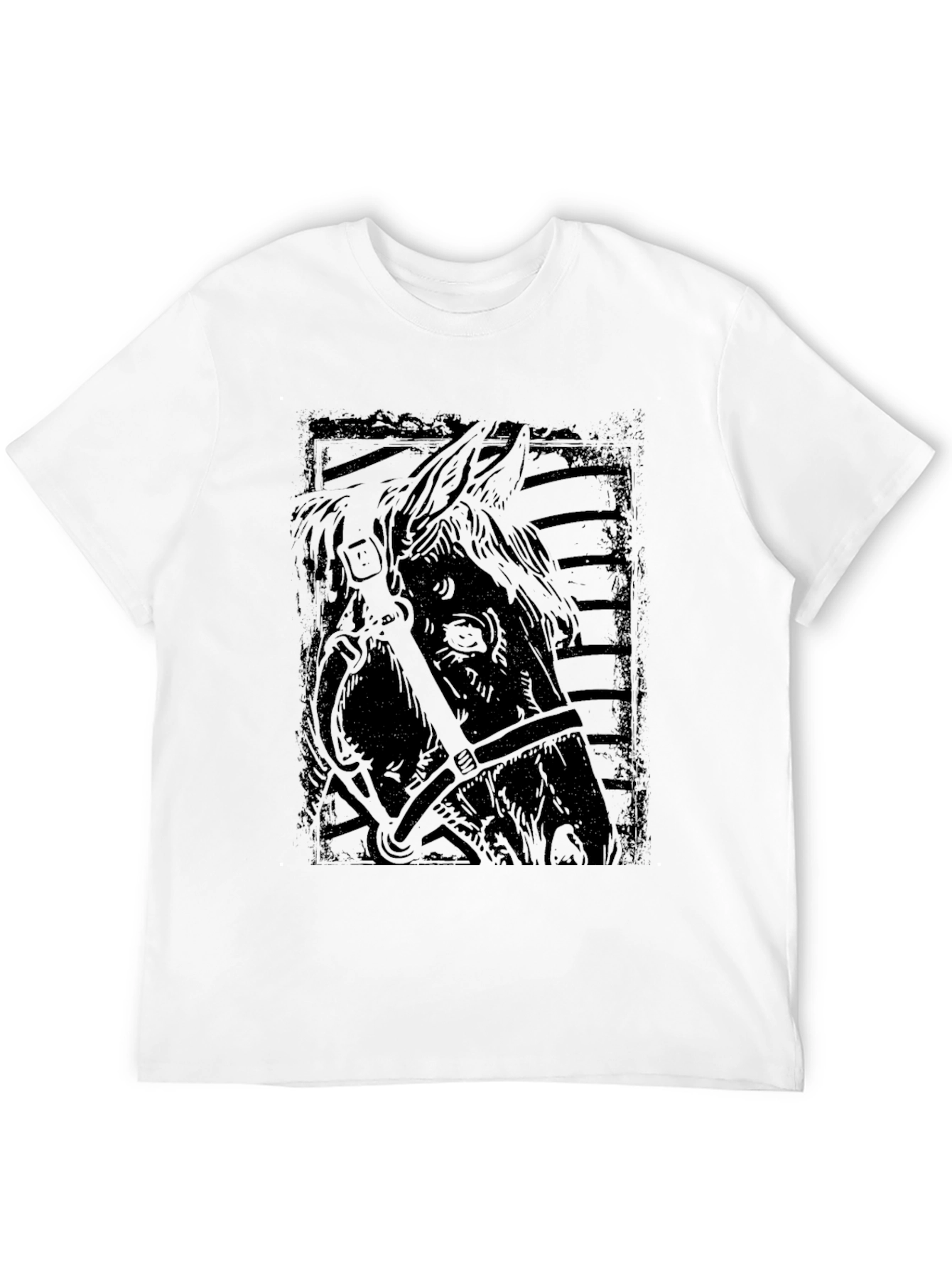 Mens Black Horse Graphic Tee