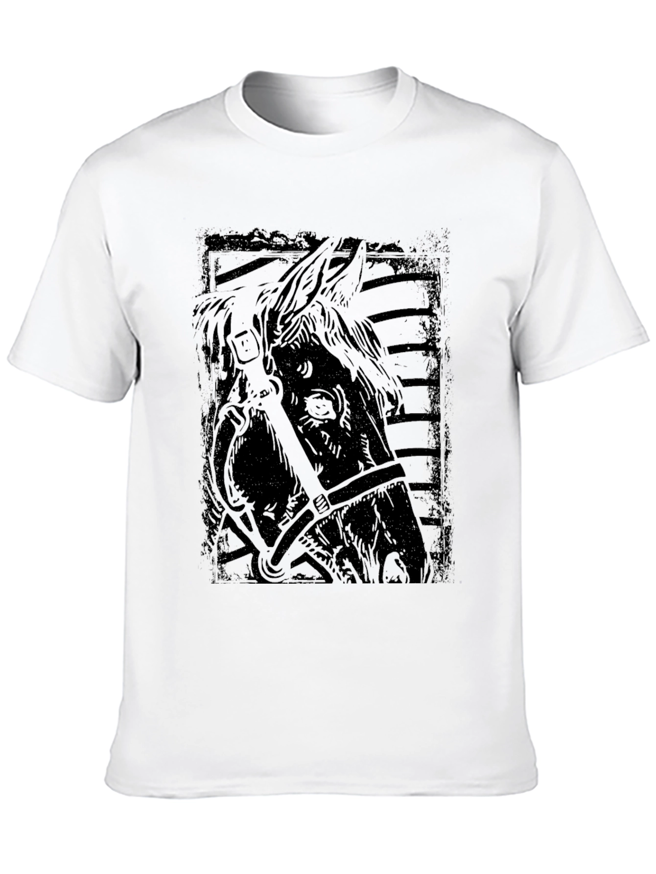 Mens Black Horse Graphic Tee