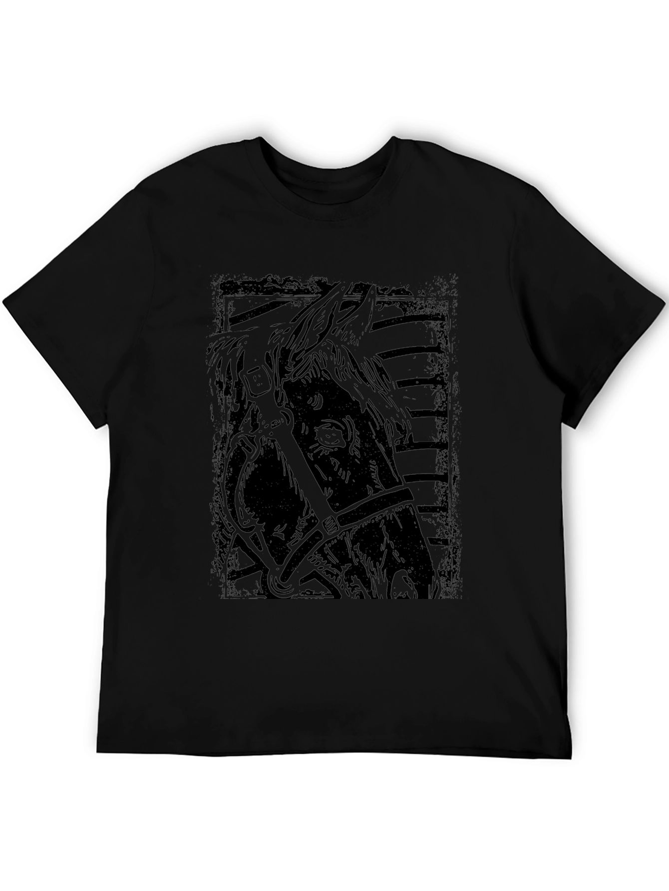 Mens Black Horse Graphic Tee
