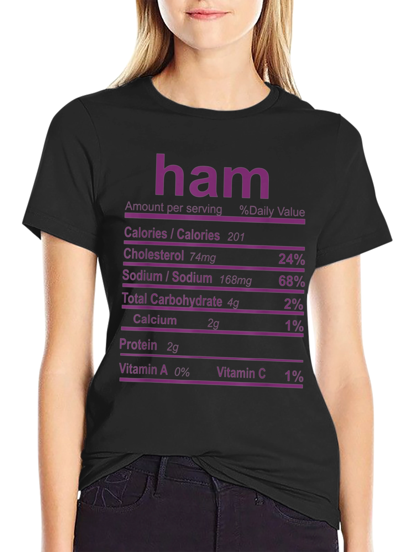 Ham Nutrition Facts T-Shirt - Funny Foodie Tee