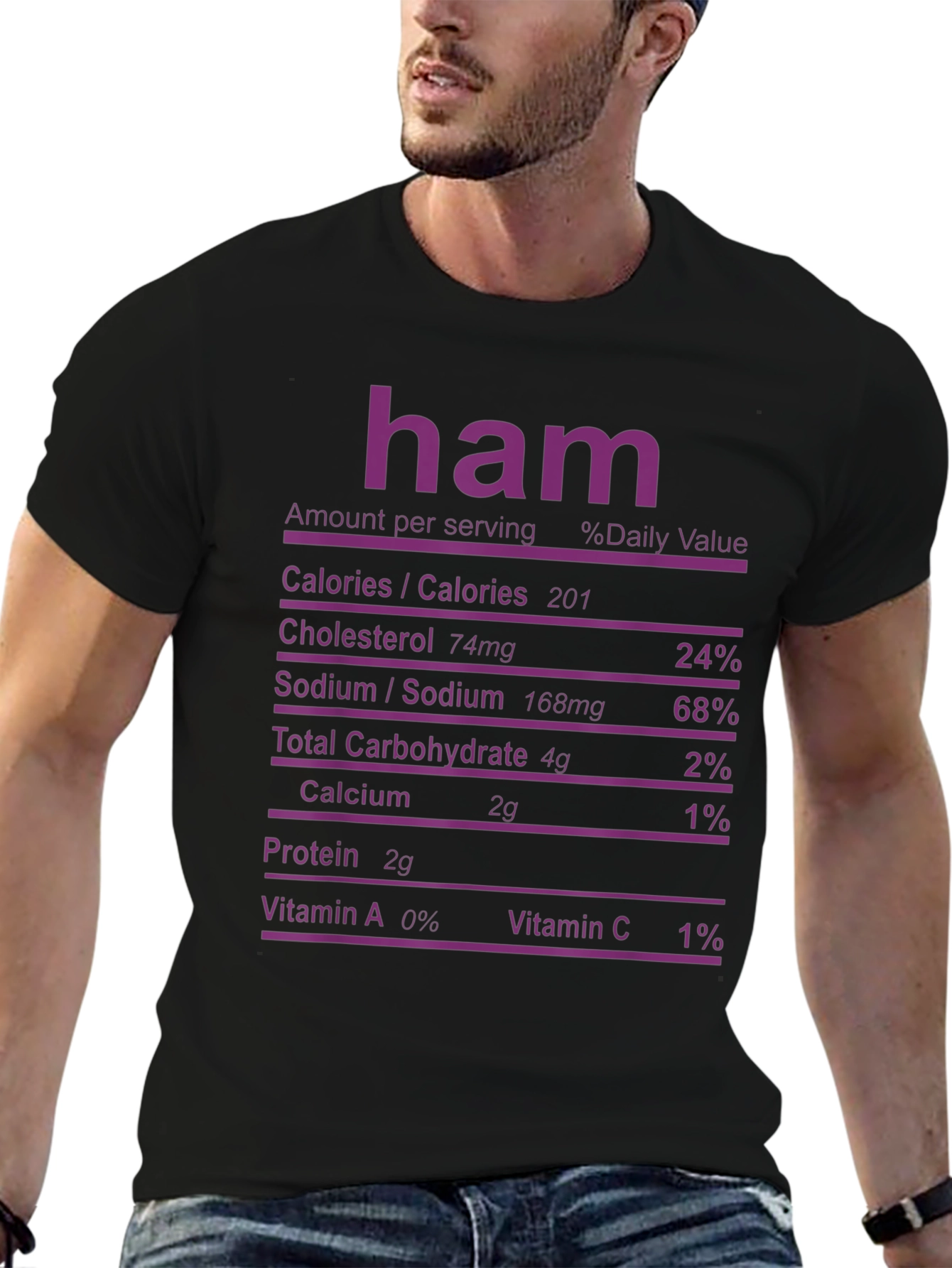 Ham Nutrition Facts T-Shirt - Funny Foodie Tee