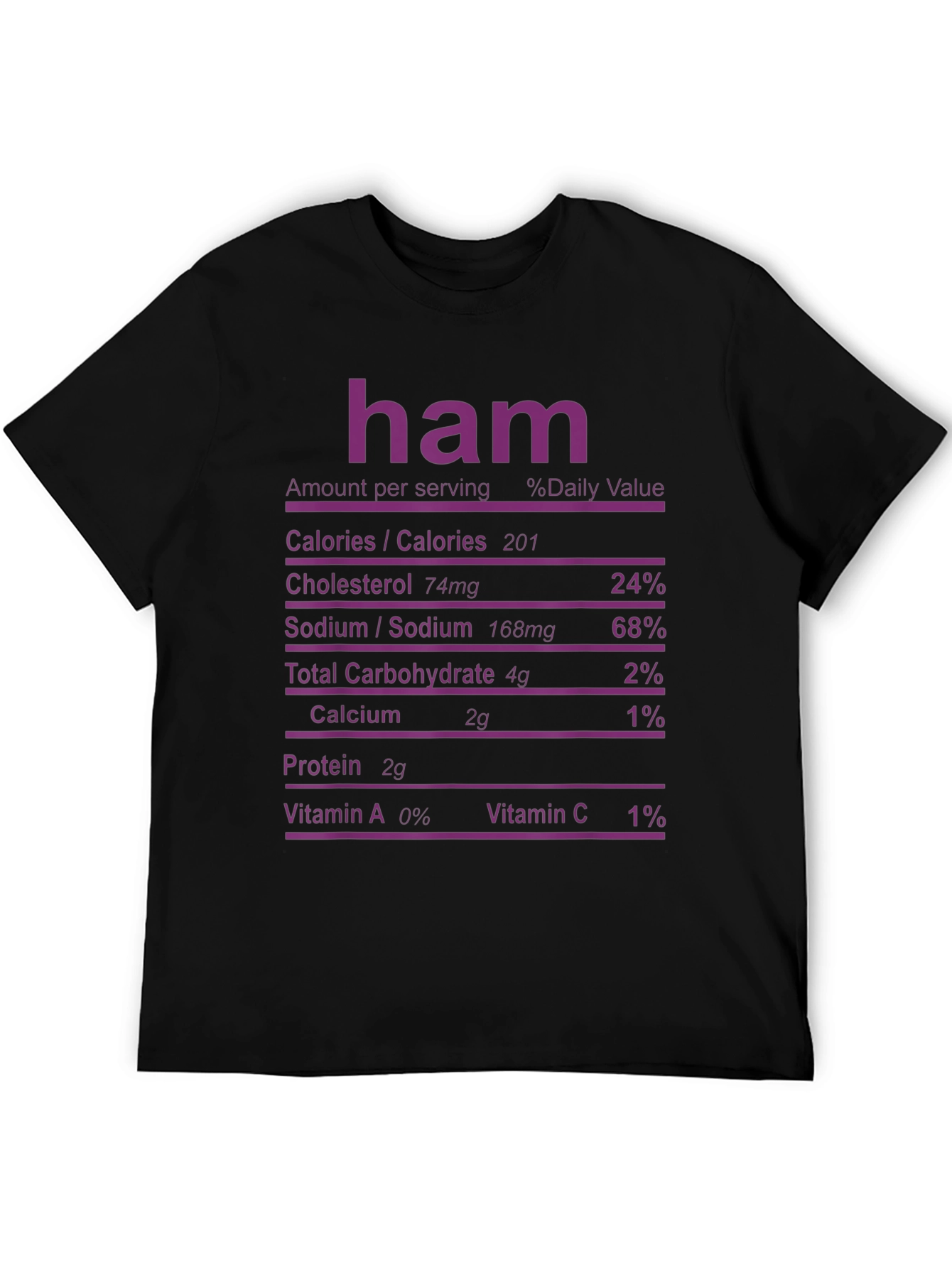 Ham Nutrition Facts T-Shirt - Funny Foodie Tee