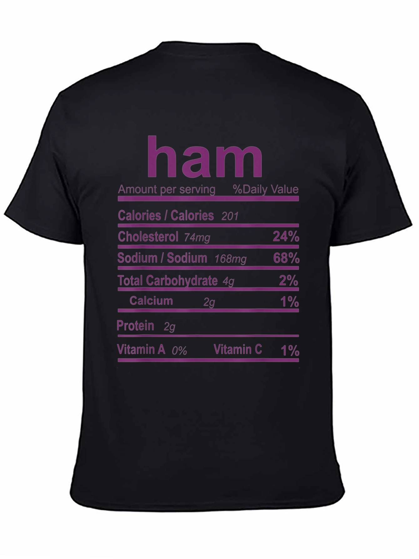 Ham Nutrition Facts T-Shirt - Funny Foodie Tee