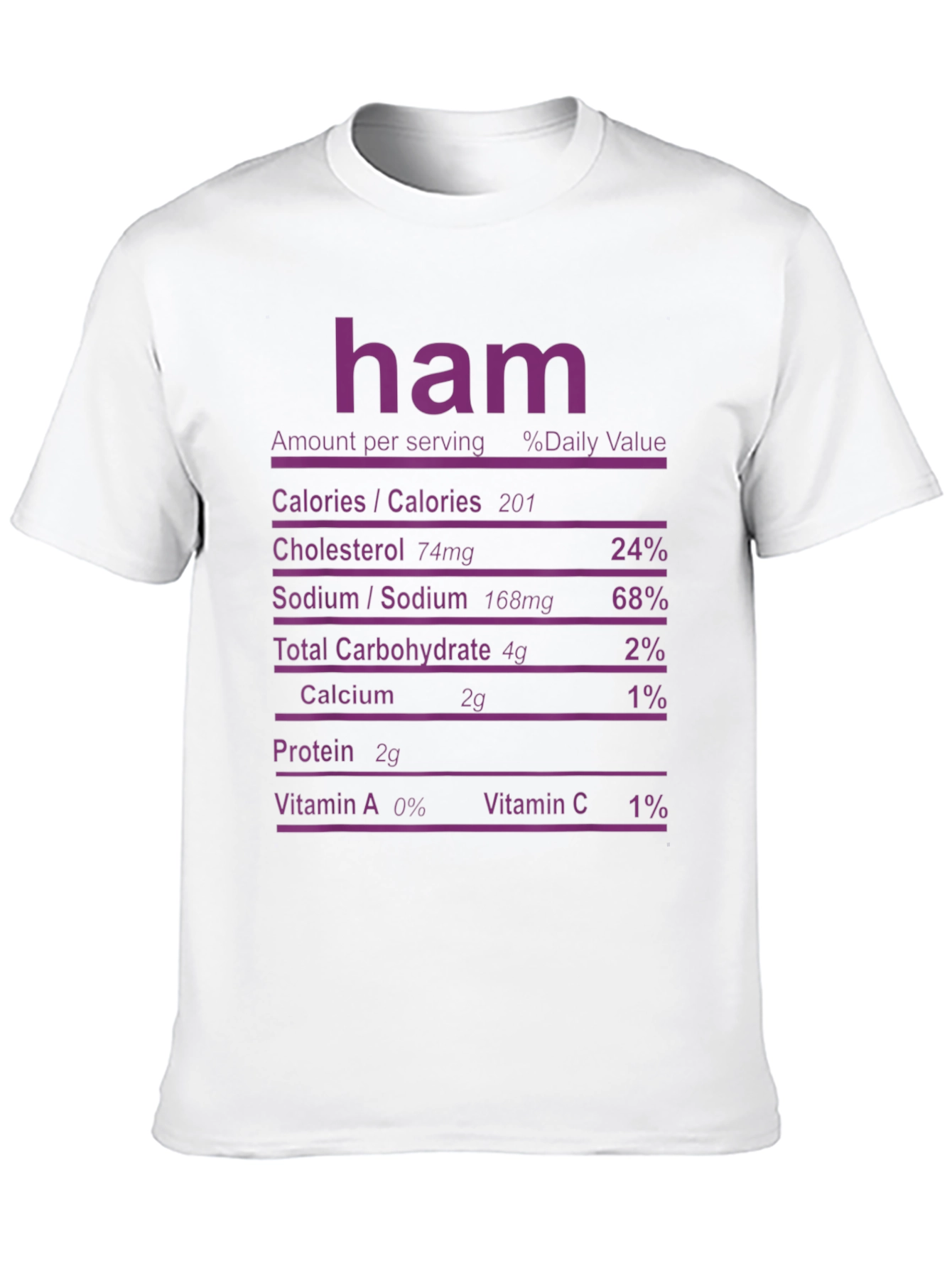 Ham Nutrition Facts T-Shirt - Funny Foodie Tee