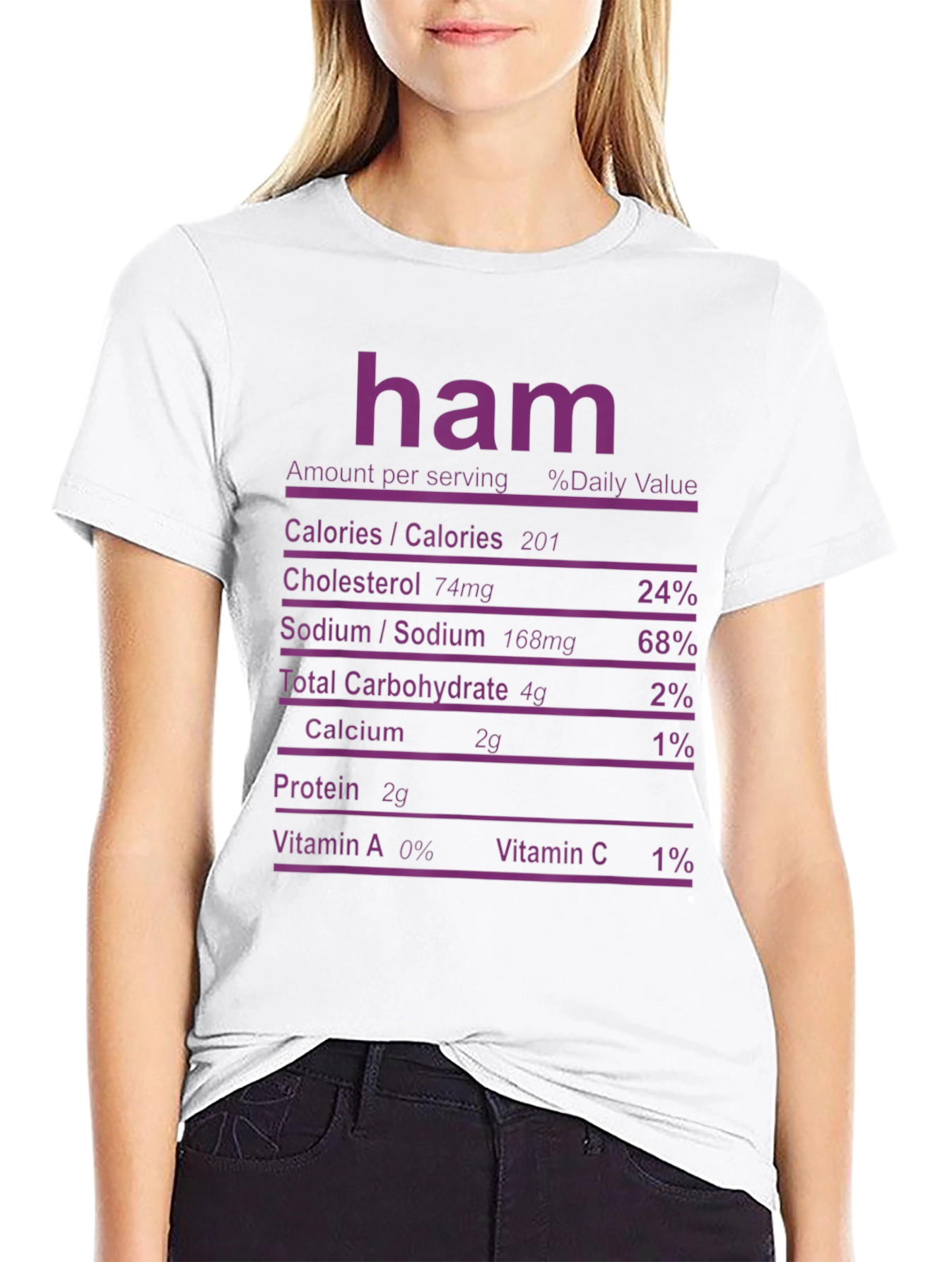 Ham Nutrition Facts T-Shirt - Funny Foodie Tee