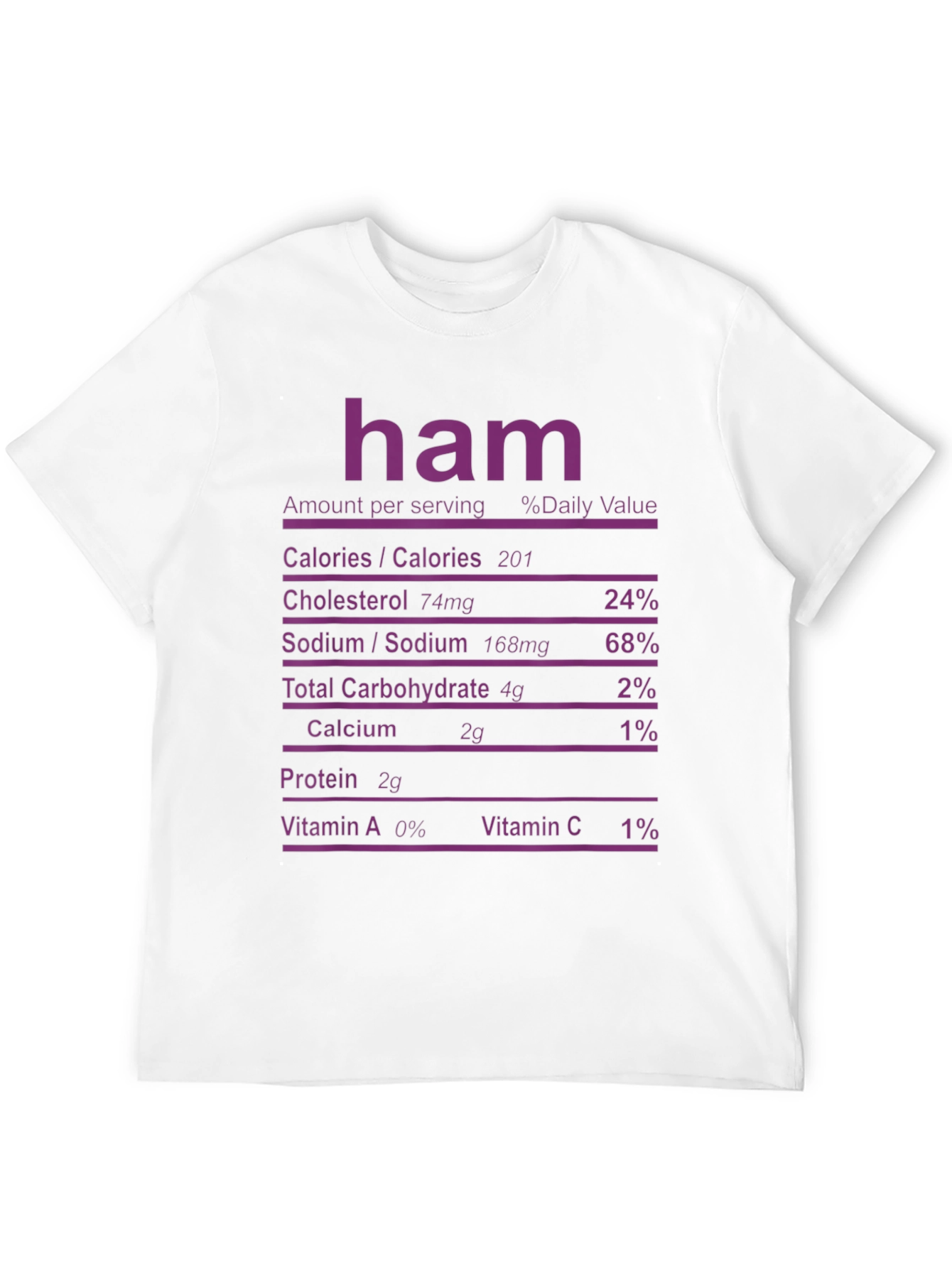 Ham Nutrition Facts T-Shirt - Funny Foodie Tee