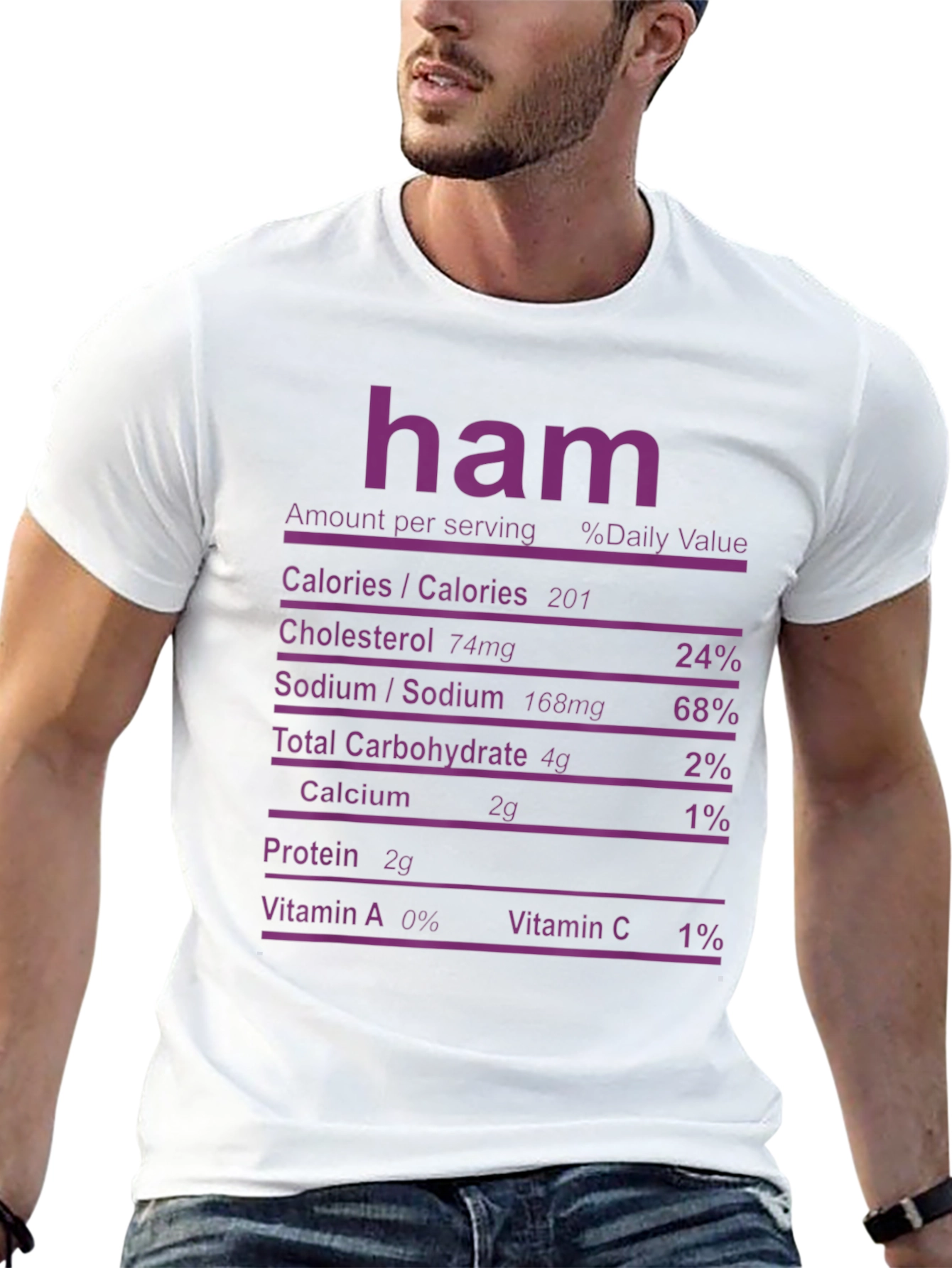 Ham Nutrition Facts T-Shirt - Funny Foodie Tee