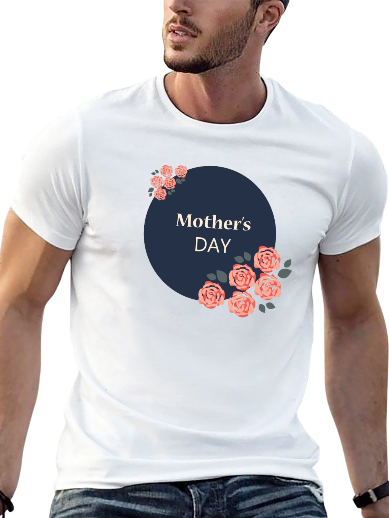 Mothers Day Floral T-Shirt - Black