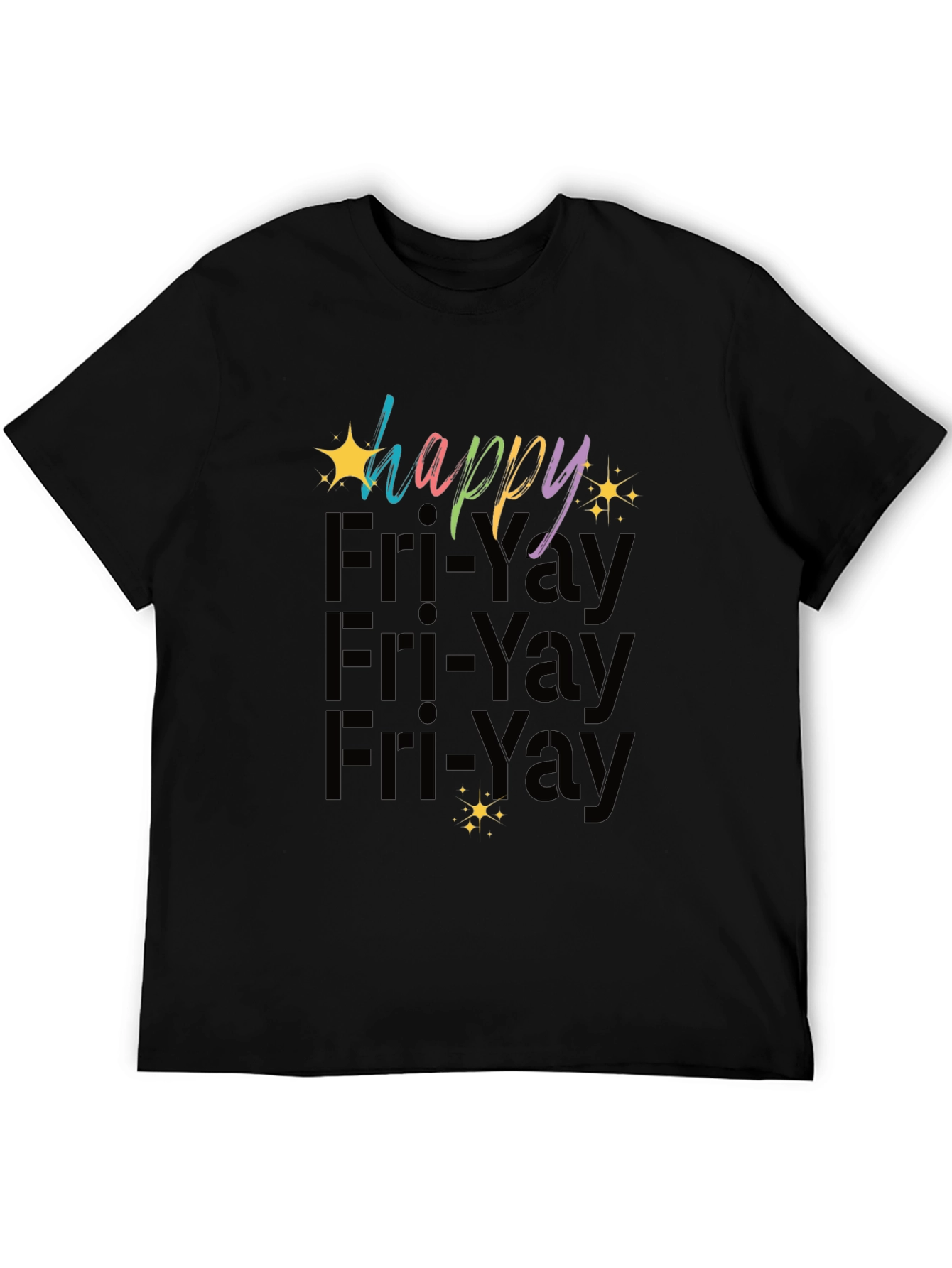 Happy Fri-Yay Graphic T-Shirt - Black