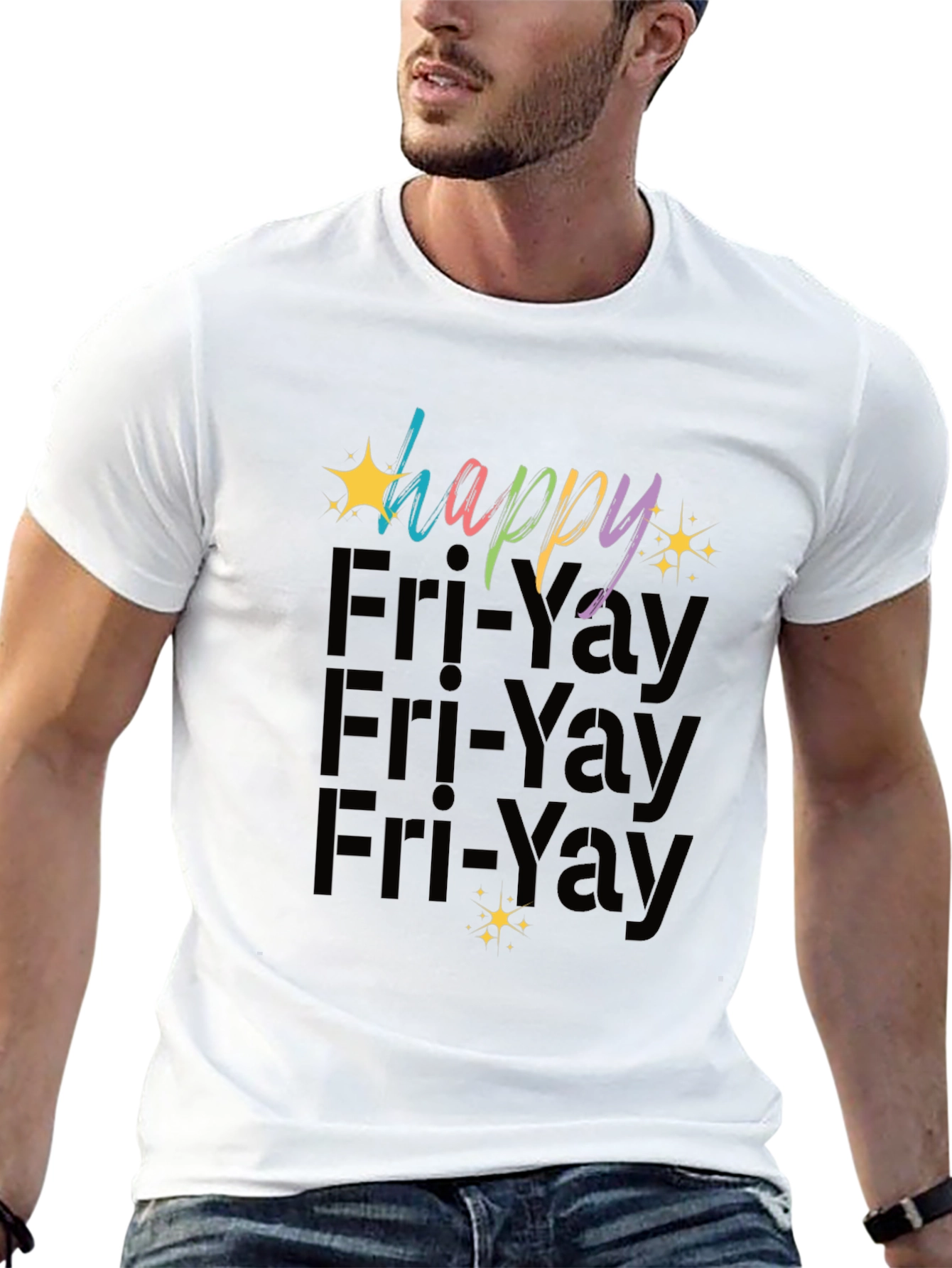 Happy Fri-Yay Graphic T-Shirt - Black