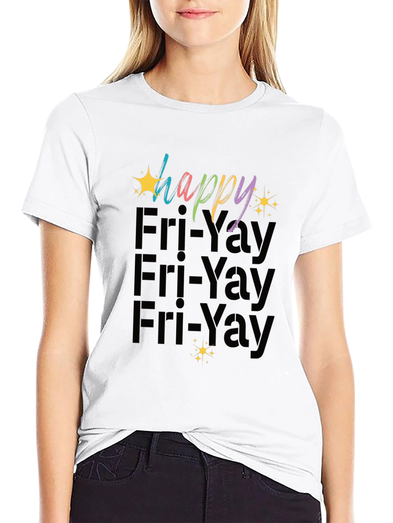 Happy Fri-Yay Graphic T-Shirt - Black