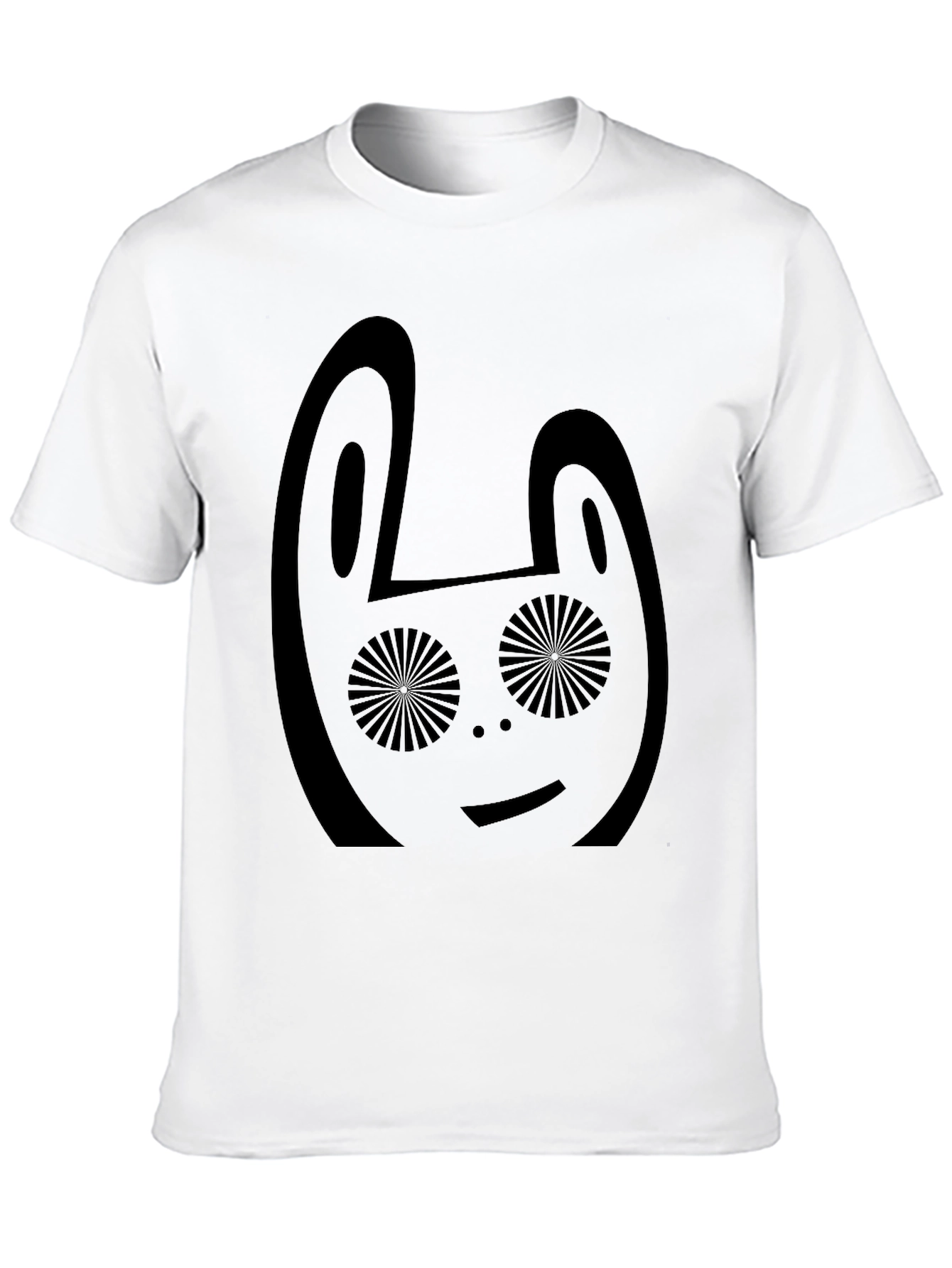 Abstract Rabbit Graphic Black T-Shirt
