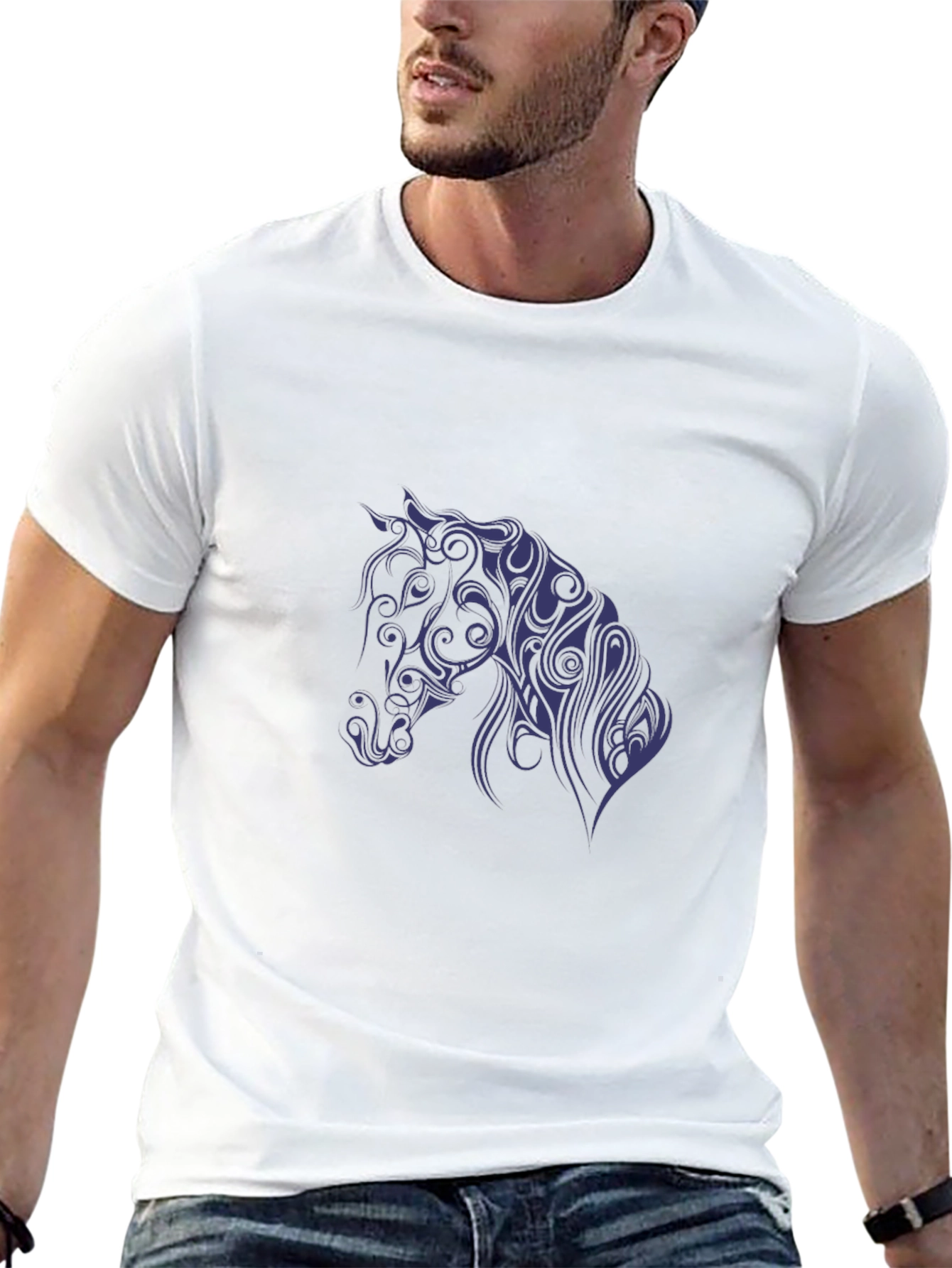 Black Horse Silhouette Graphic Tee - Mens