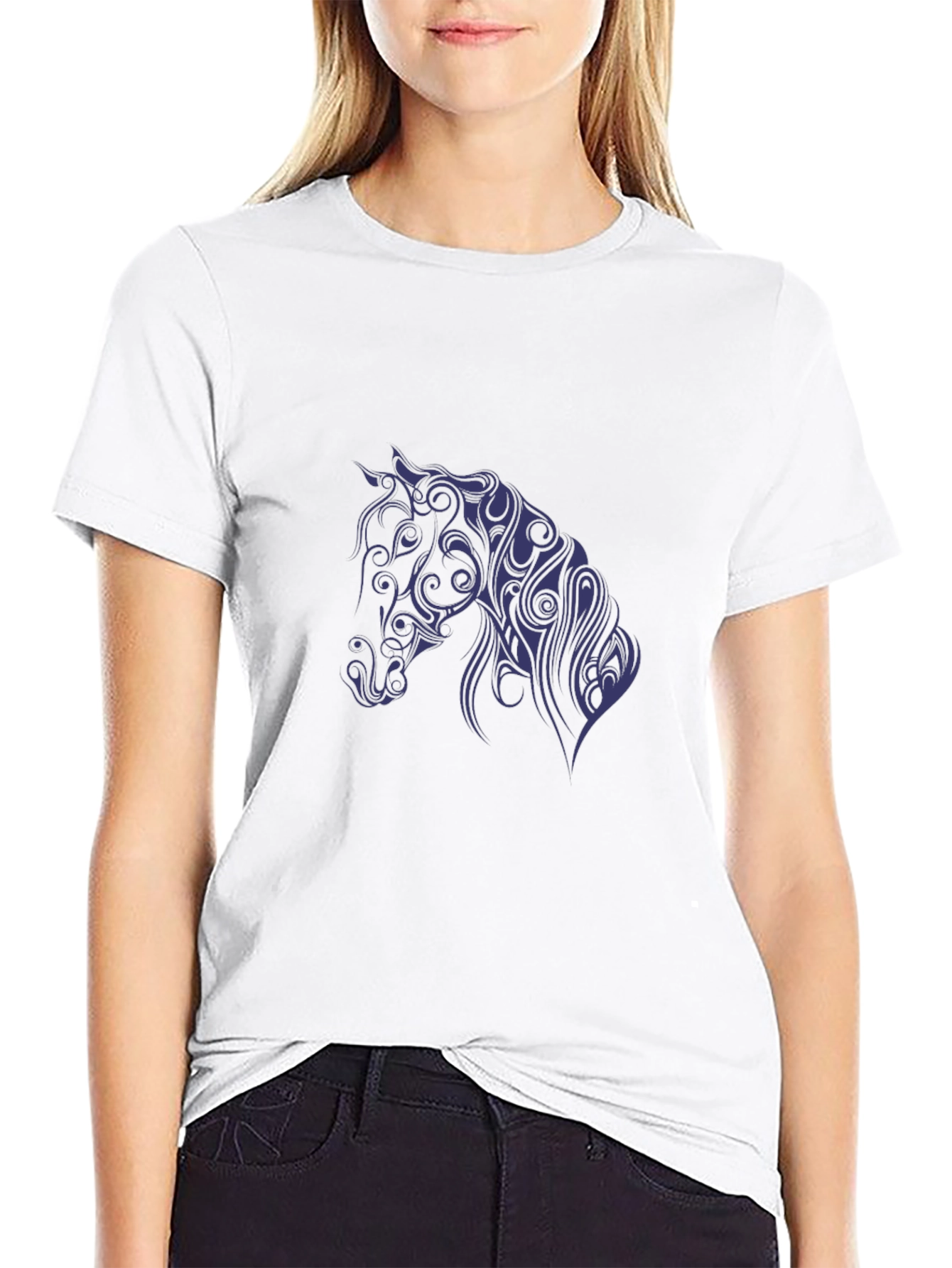 Black Horse Silhouette Graphic Tee - Mens