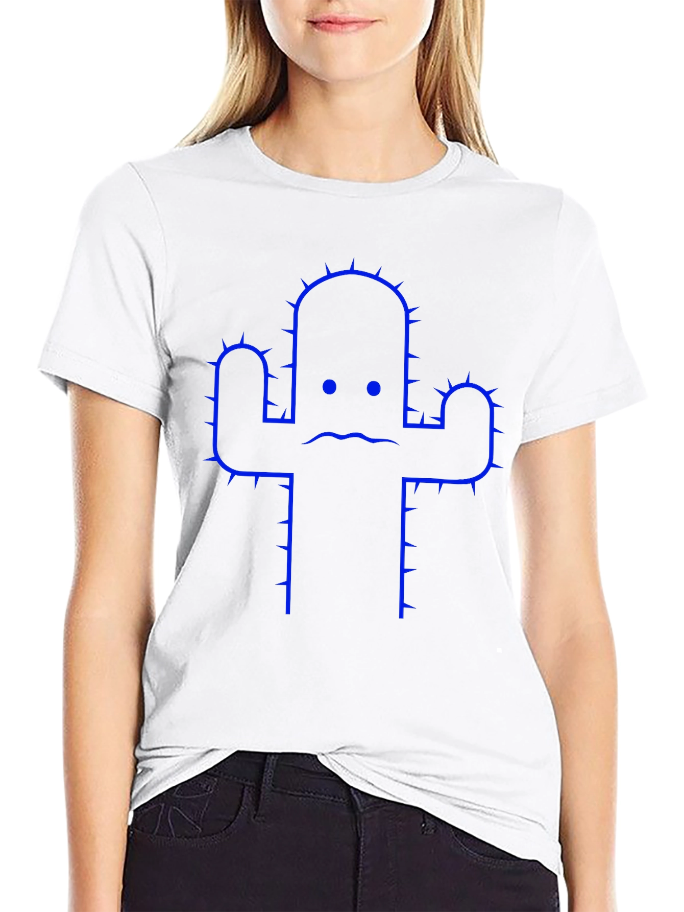 Sad Cactus Graphic Tee - Black