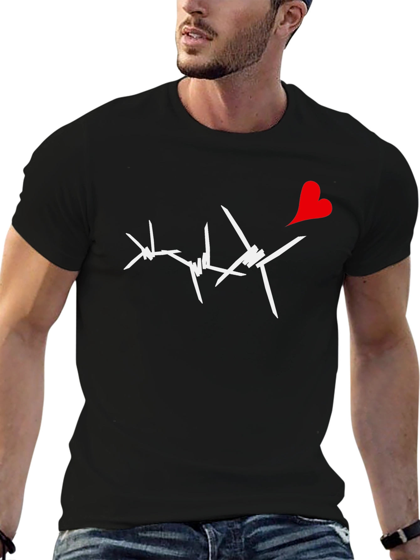Barbed Heart Graphic Tee - Edgy Love