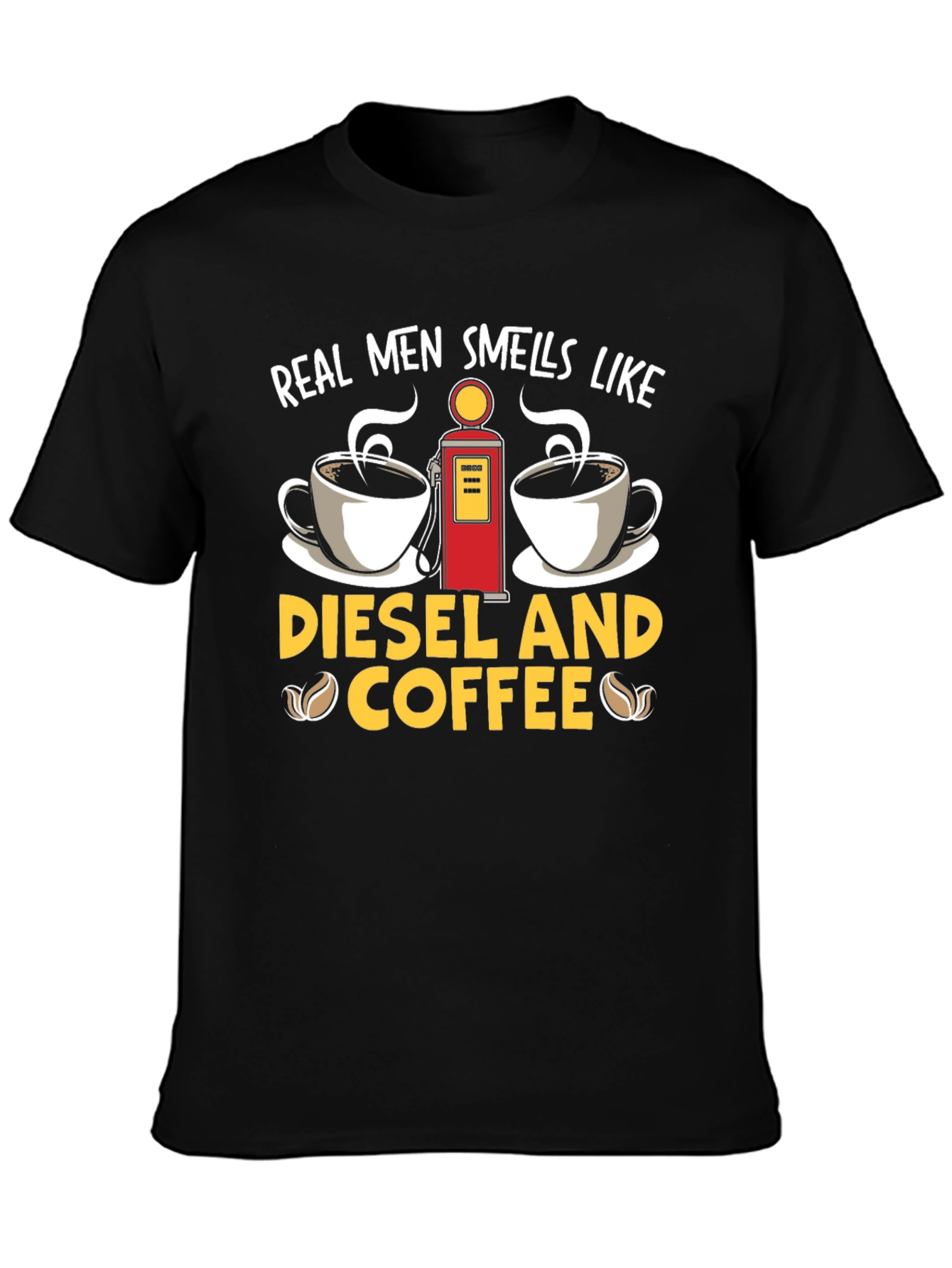Real Men Diesel & Coffee Graphic Tee - Black