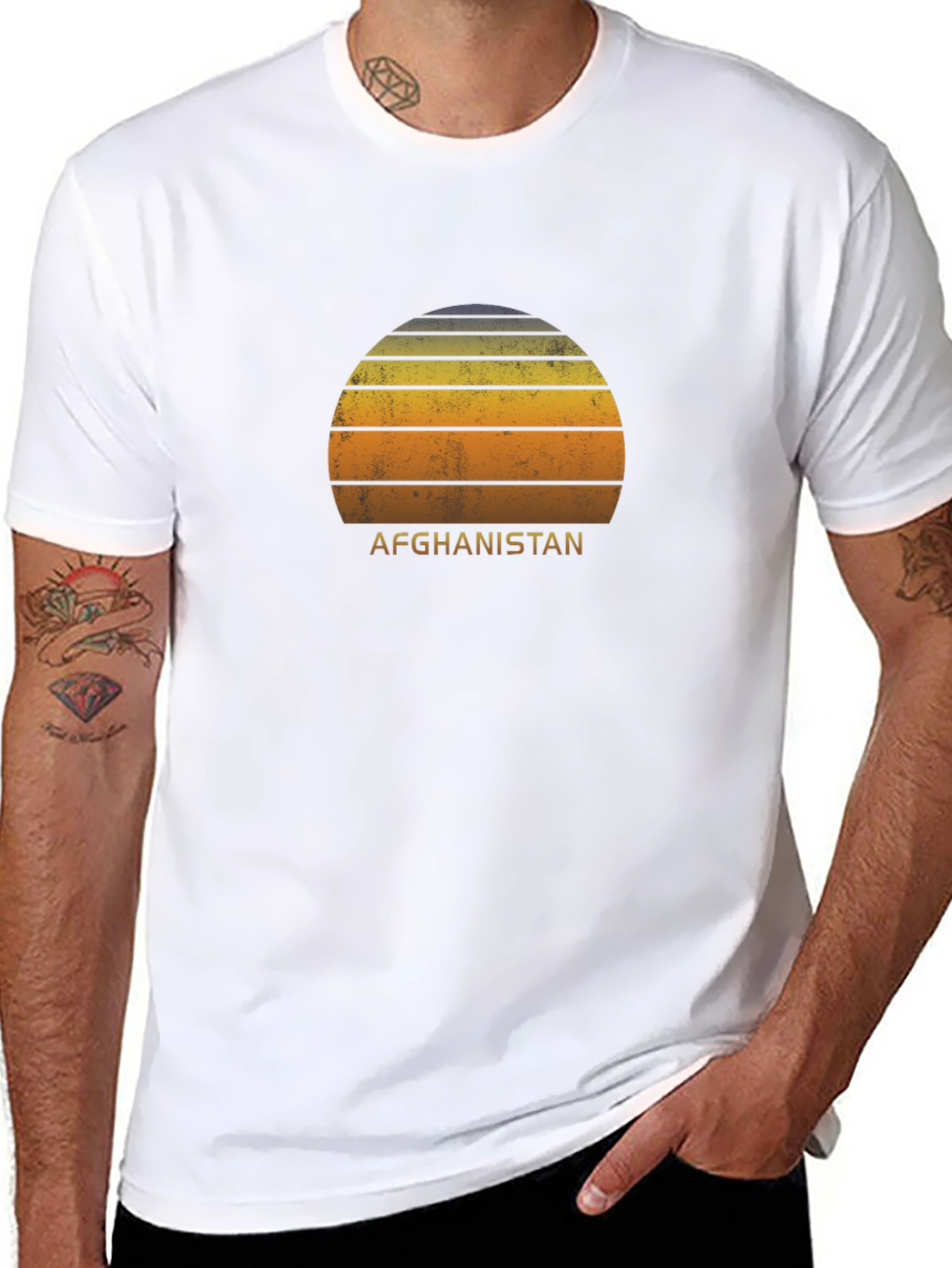 Afghanistan Sunset T-Shirt - Retro Style Graphic Tee