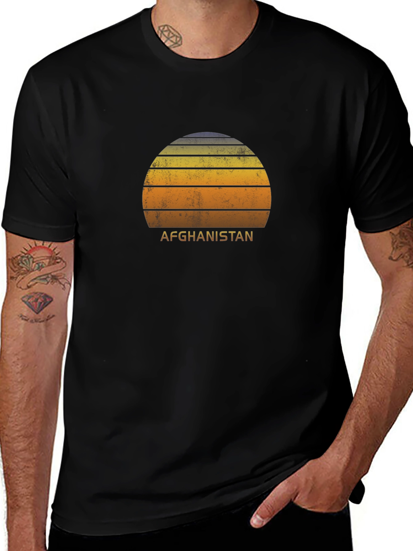 Afghanistan Sunset T-Shirt - Retro Style Graphic Tee
