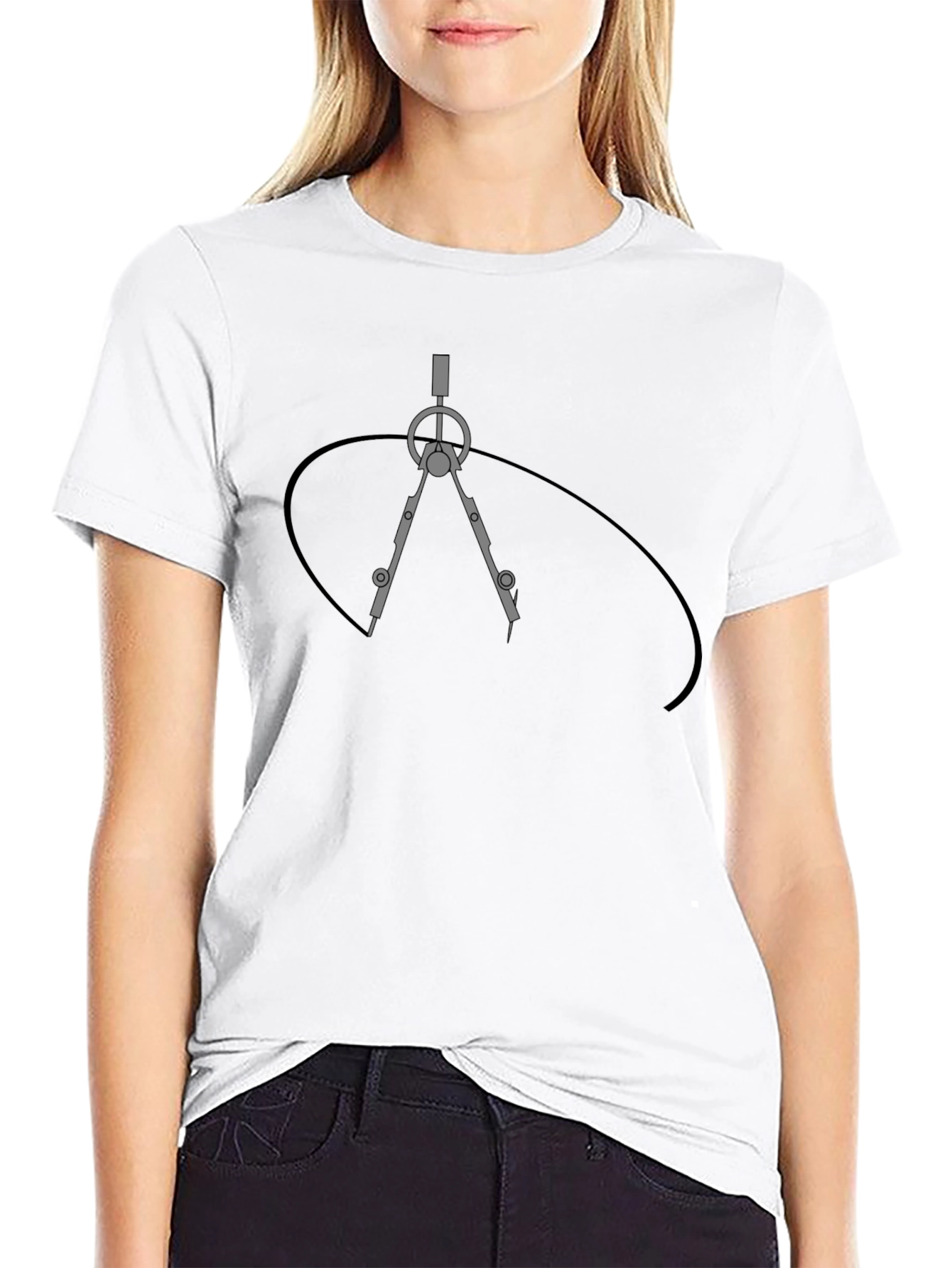 Geometric Compass Graphic T-Shirt - Architect Design Tee