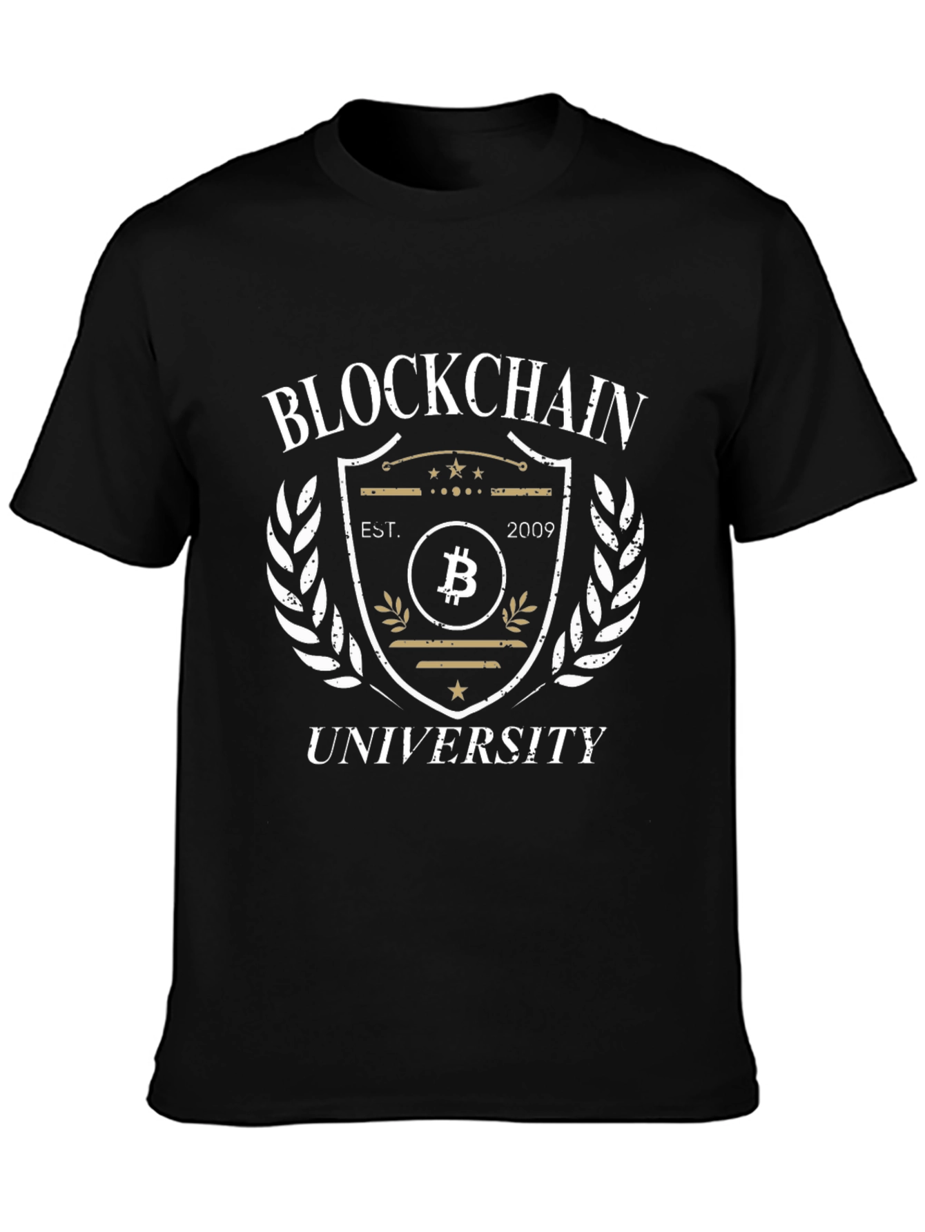 Blockchain University T-Shirt - Bitcoin Crest Tee