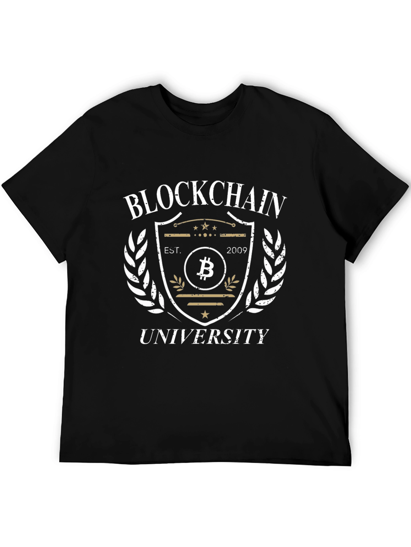 Blockchain University T-Shirt - Bitcoin Crest Tee